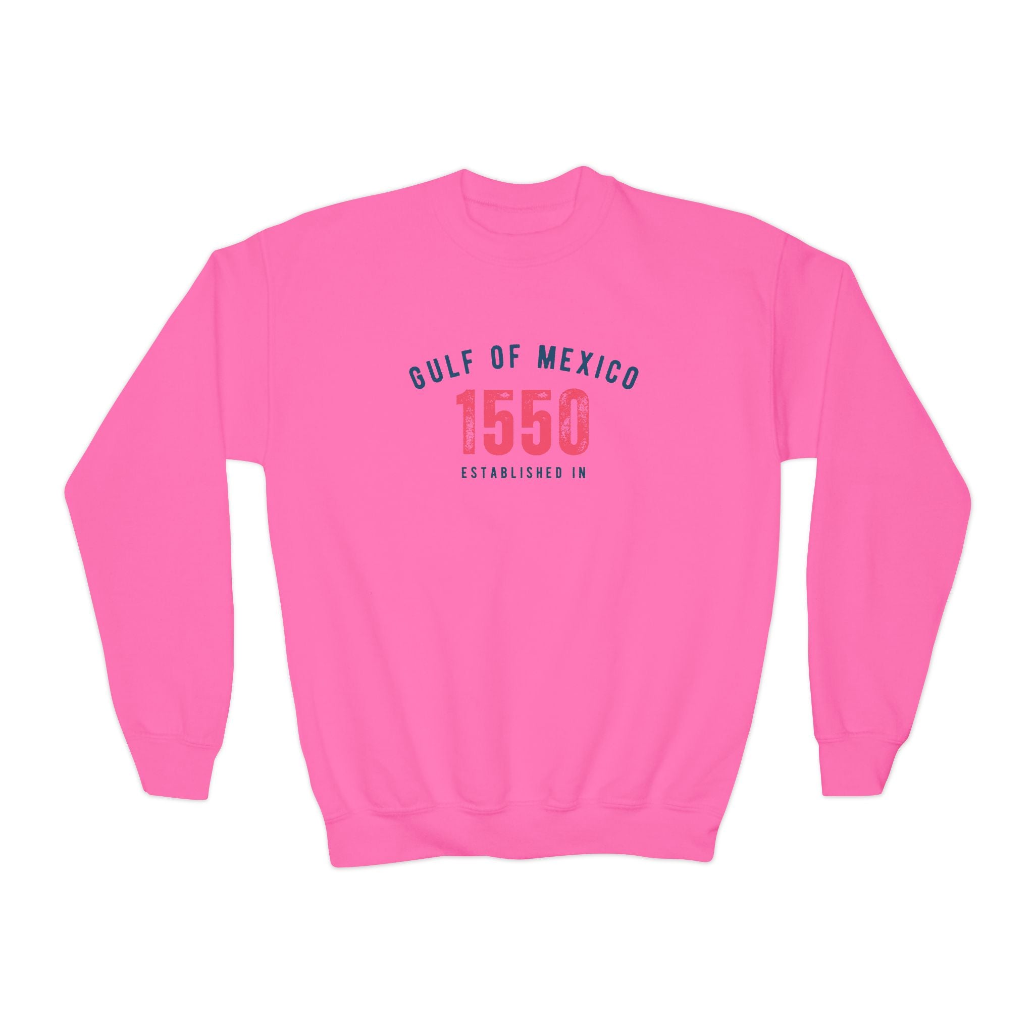 Gulf of Mexico Established in 1550 | Youth Crewneck Sweatshirt | Sizes Up To XL
