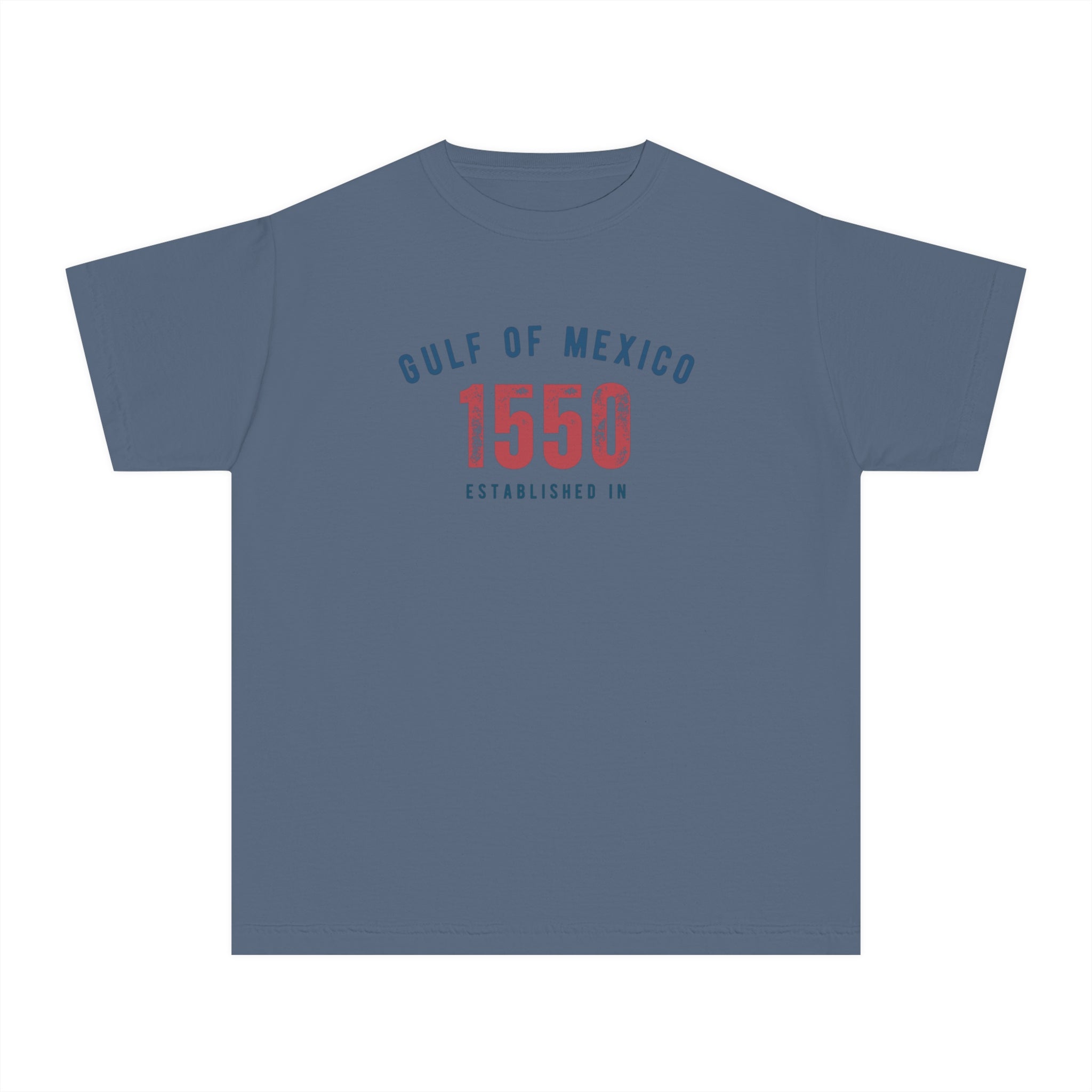 Gulf of Mexico Established in 1550 | Youth 100% Cotton T-Shirt | Sizes Up To XL