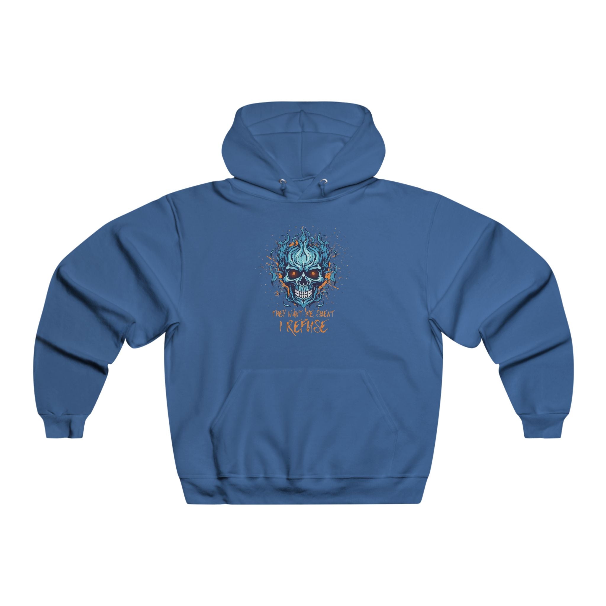 They Want Me Silent. I Refuse | Men's NUBLEND® Skull Fire Hoodie | Sizes Up To 2XL