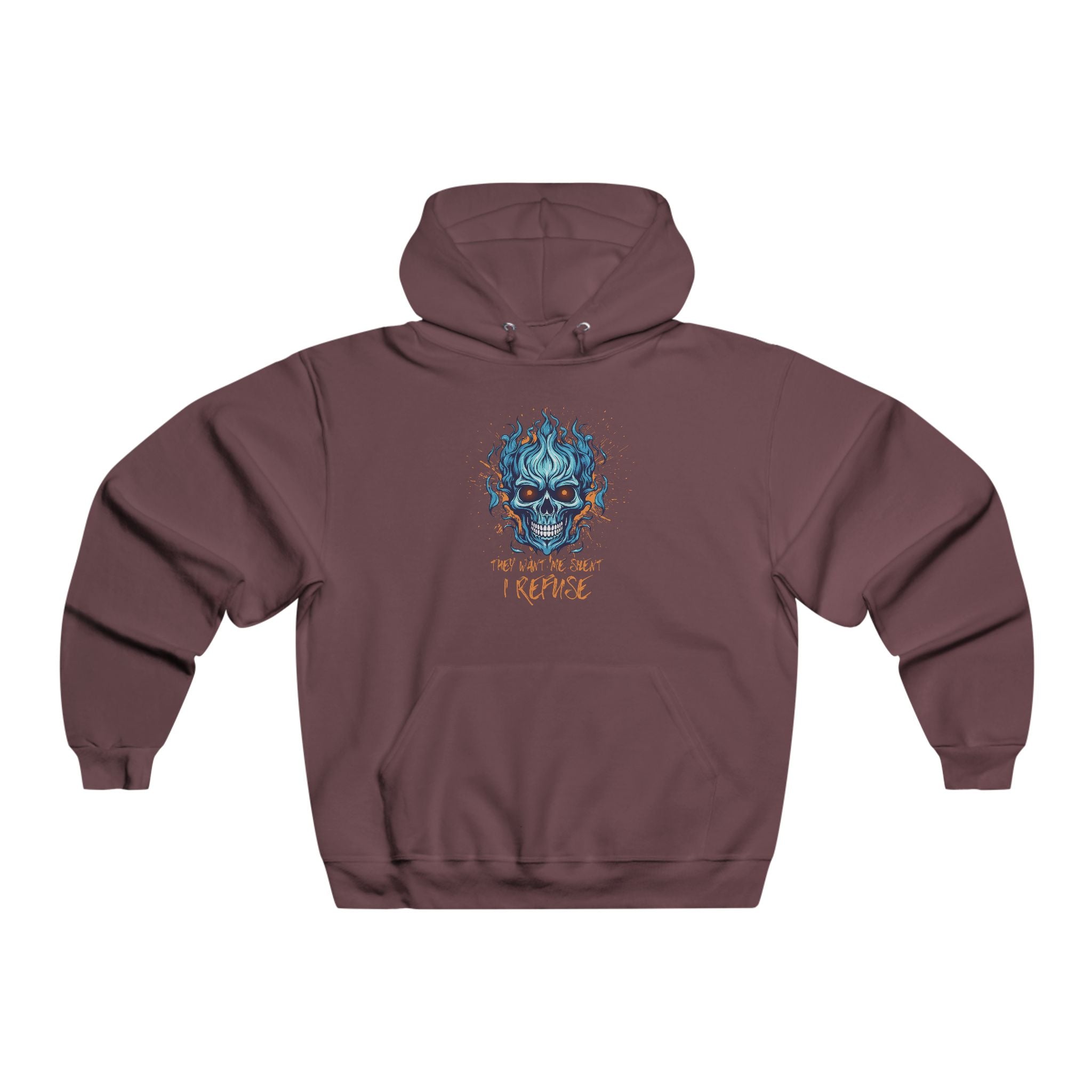 They Want Me Silent. I Refuse | Men's NUBLEND® Skull Fire Hoodie | Sizes Up To 2XL