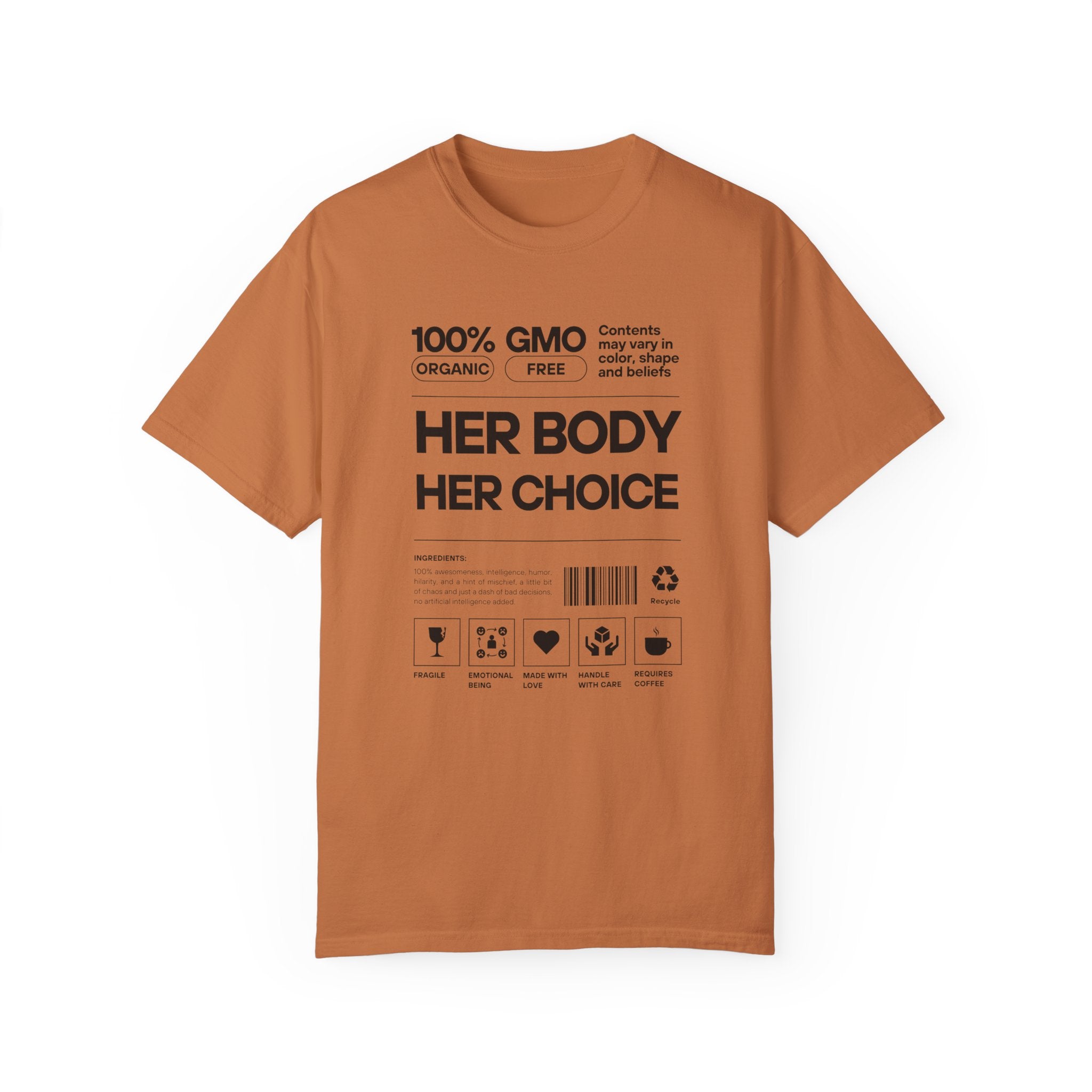 Her Body. Her Choice. | Men's 100% U.S.A. Organic Cotton T-Shirt | Sizes Up To 4XL