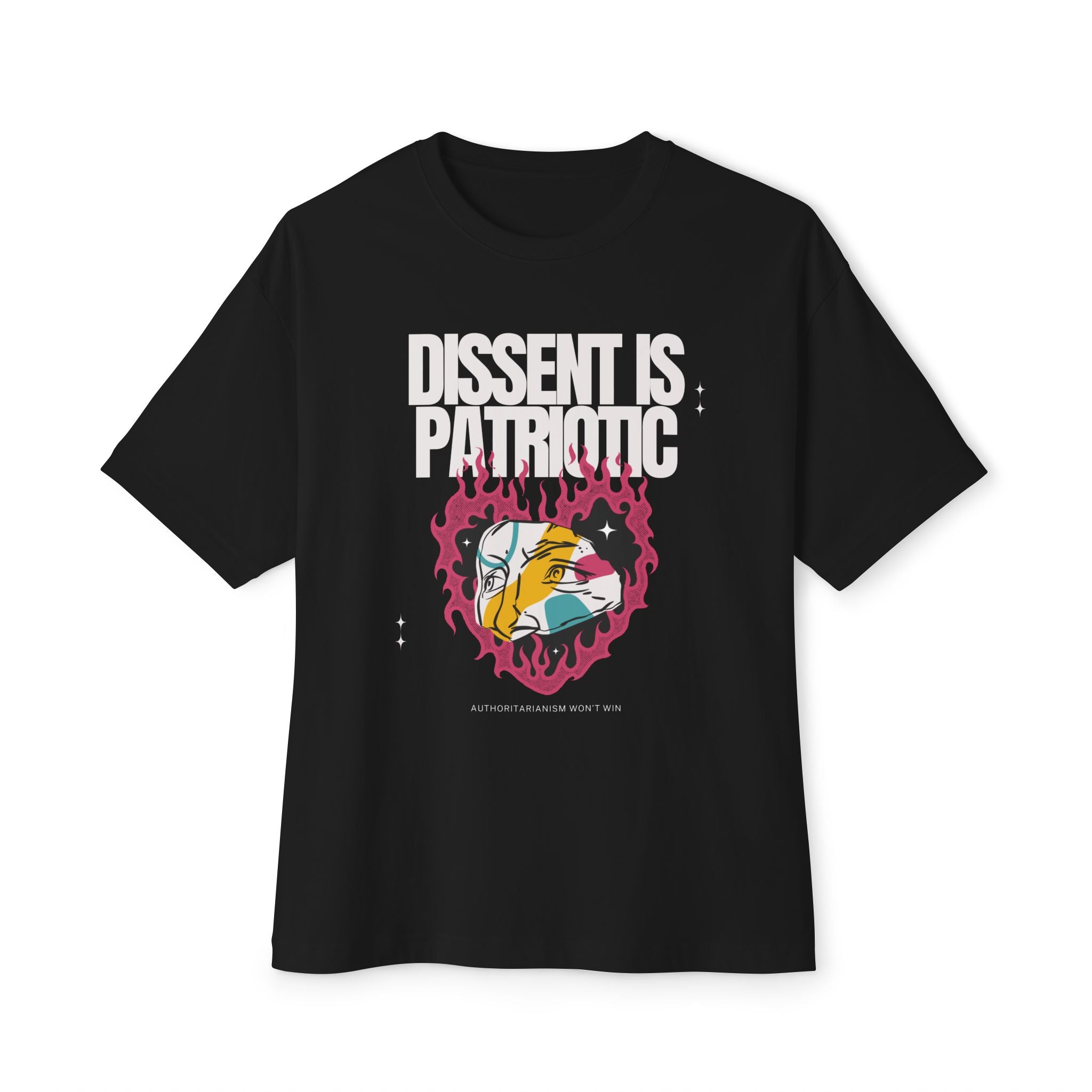 Dissent Is Patriotic | Men's 100% Cotton Oversized Boxy Tee | Sizes Up To 3XL