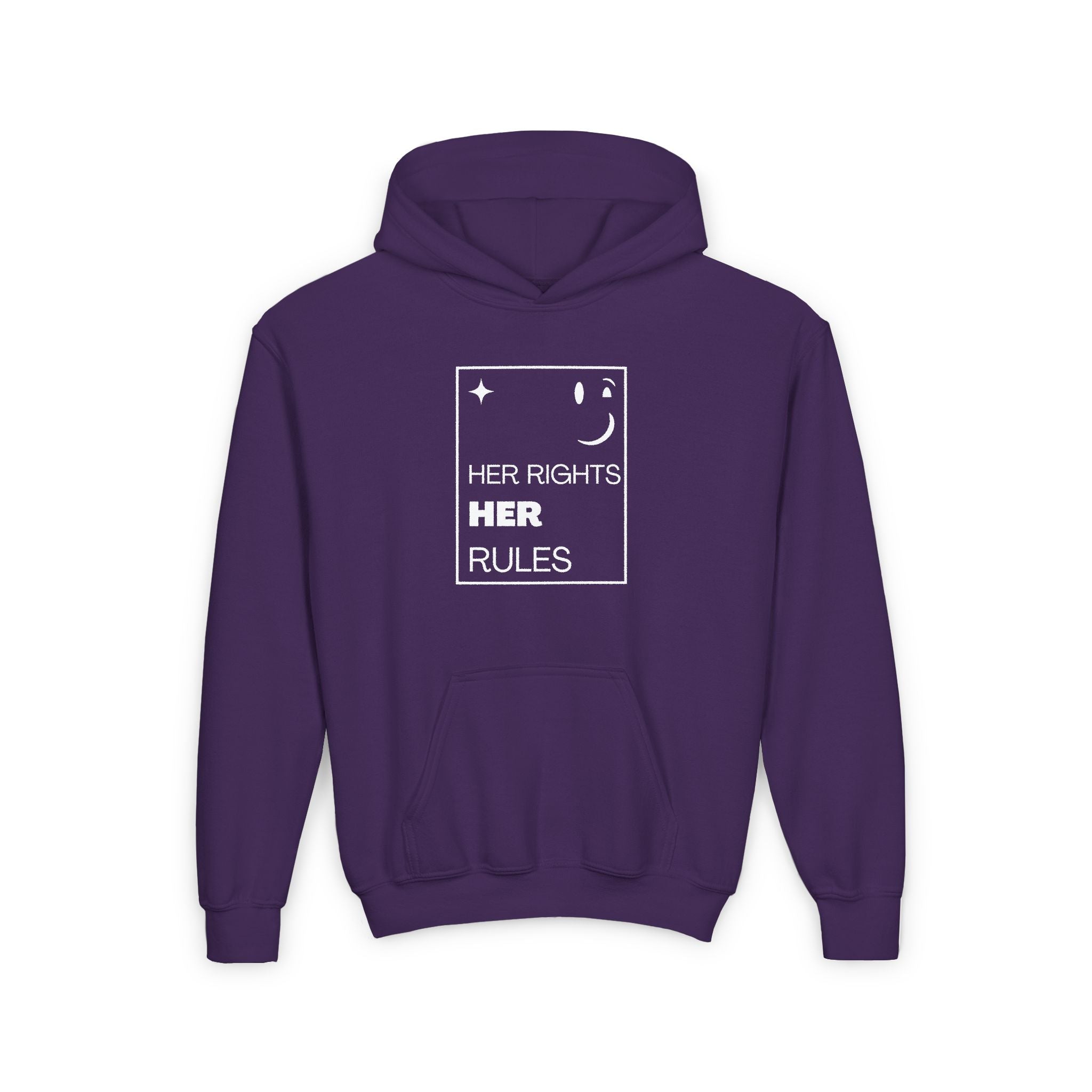 Her Rights, Her Rules | Youth 50/50 Cotton-Poly Blend Hoodie | Sizes Up To XL