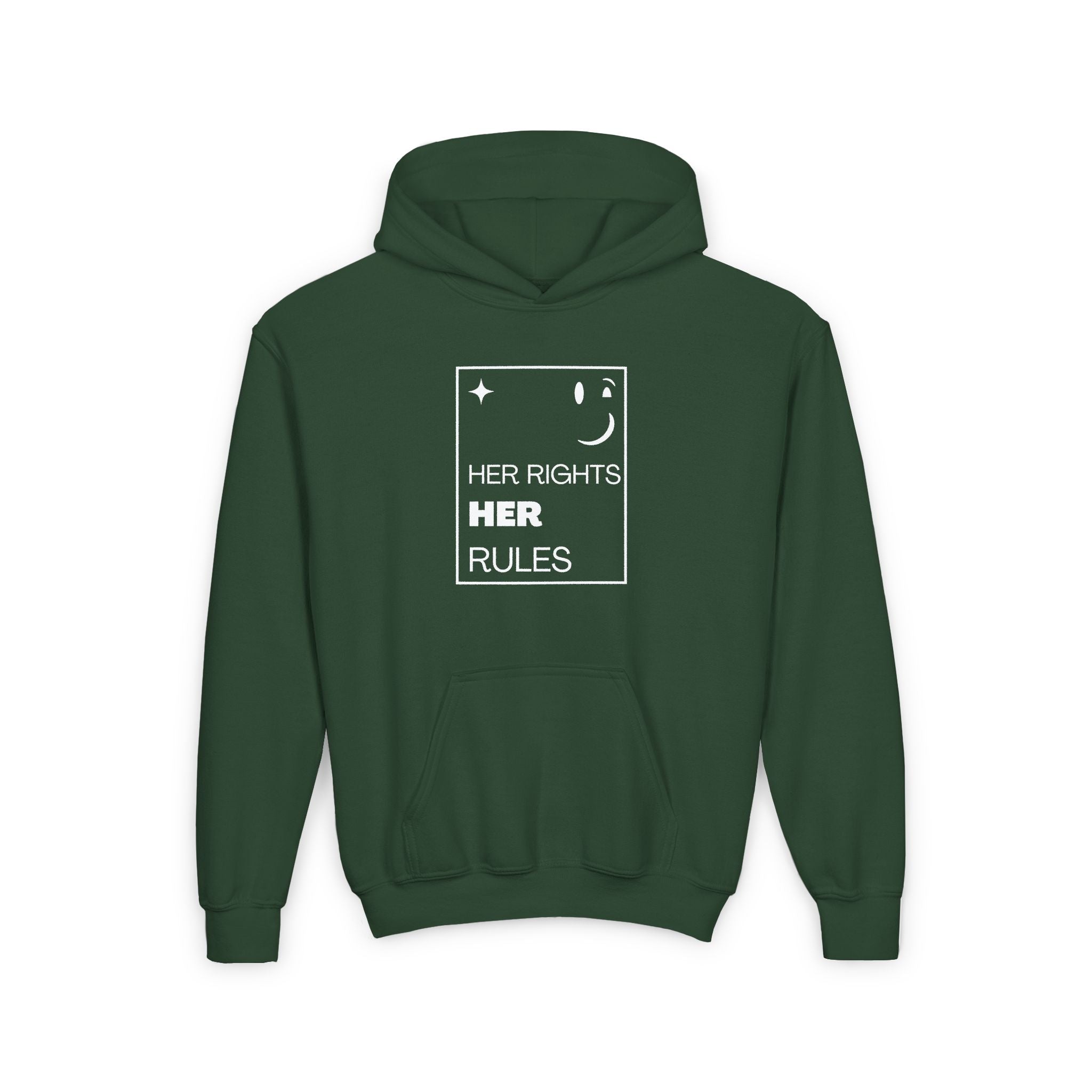 Her Rights, Her Rules | Youth 50/50 Cotton-Poly Blend Hoodie | Sizes Up To XL