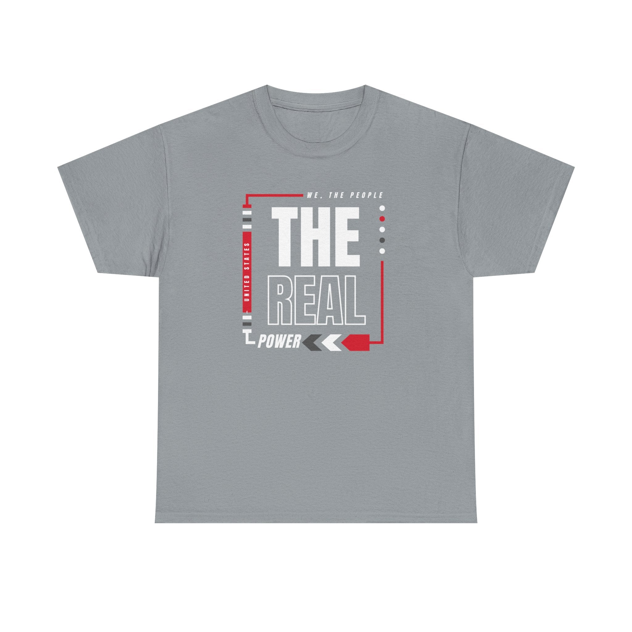 'We, The People, The Real Power' | Men's Heavy USA Cotton T-Shirt | Sizes Up To 5XL
