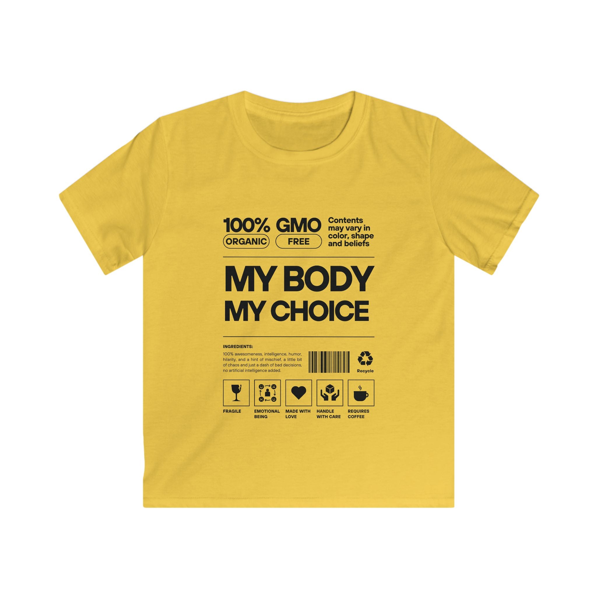 My Body. My Choice. | Kids Softstyle T-Shirt | Sizes From XS to XL