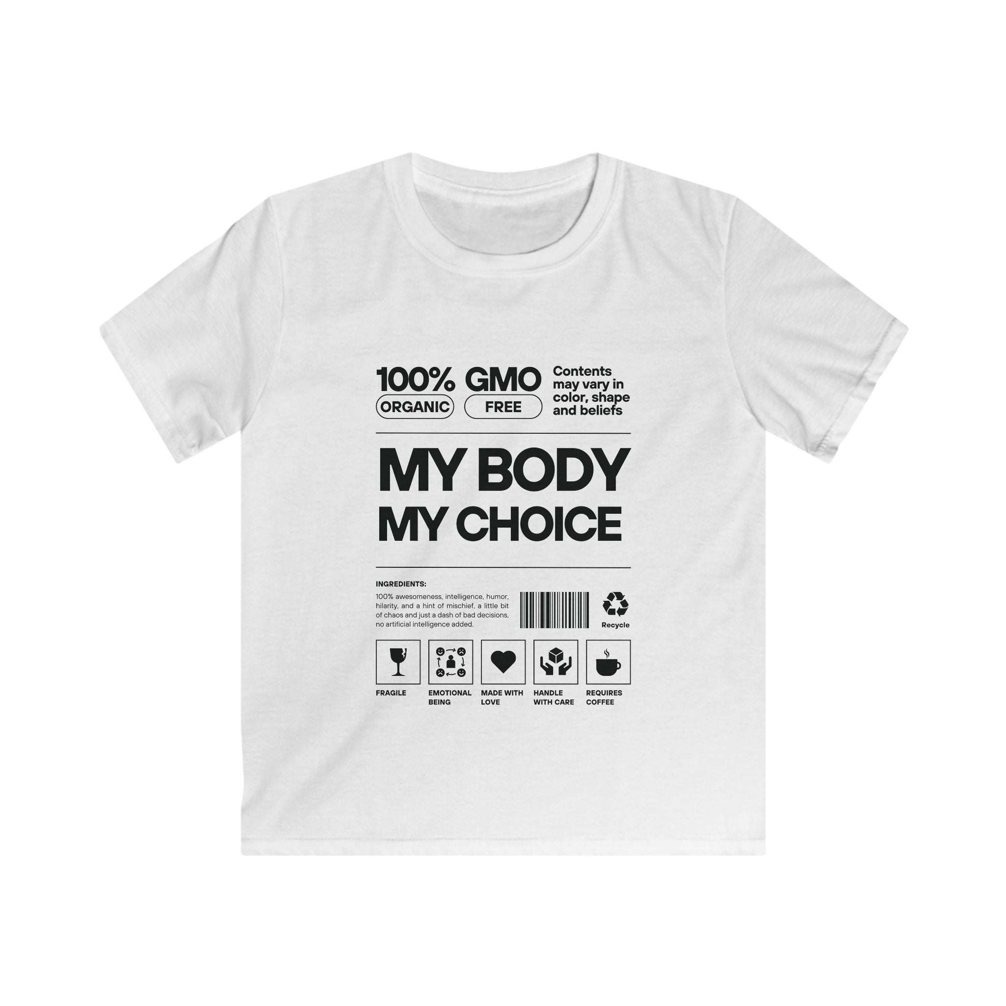 My Body. My Choice. | Kids Softstyle T-Shirt | Sizes From XS to XL