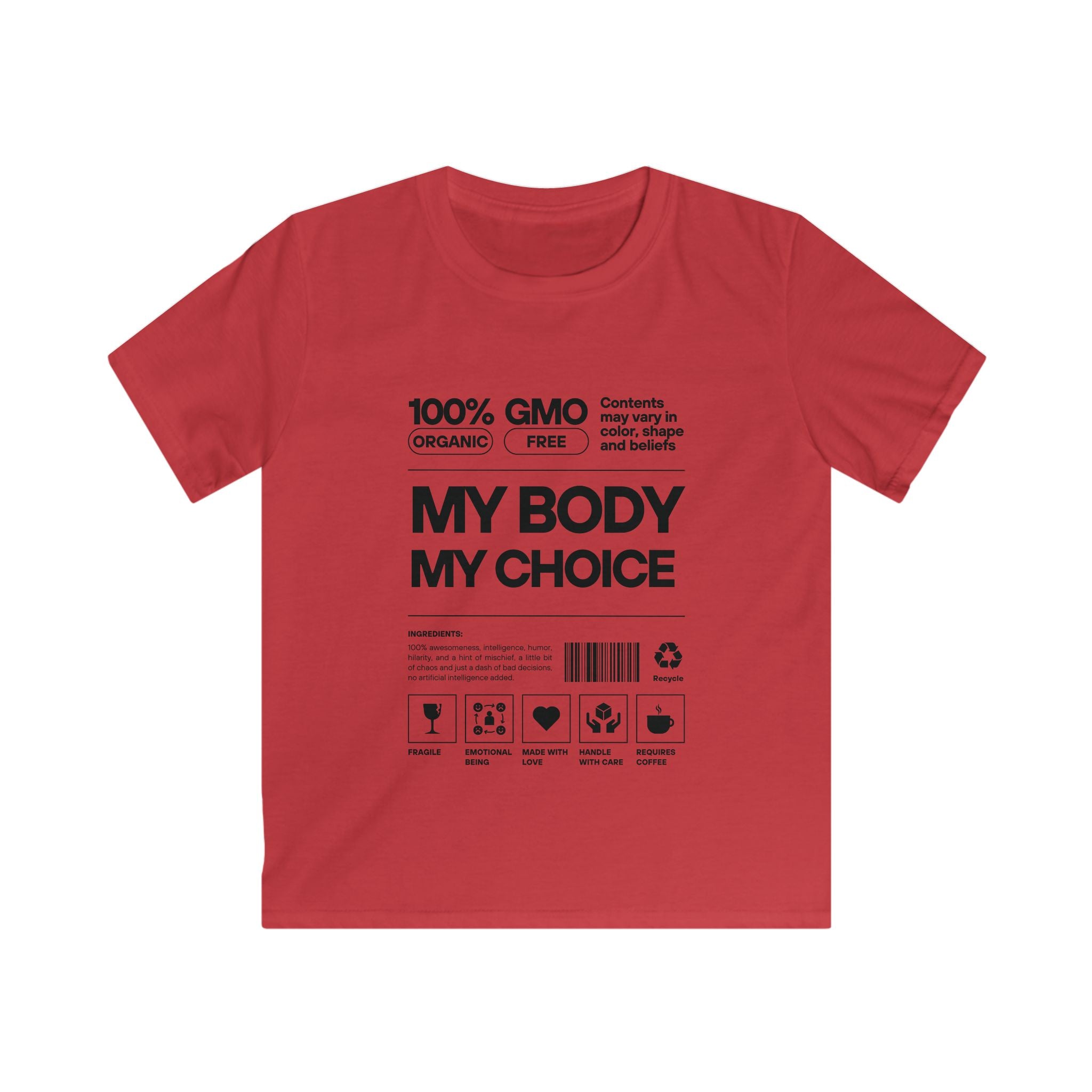 My Body. My Choice. | Kids Softstyle T-Shirt | Sizes From XS to XL