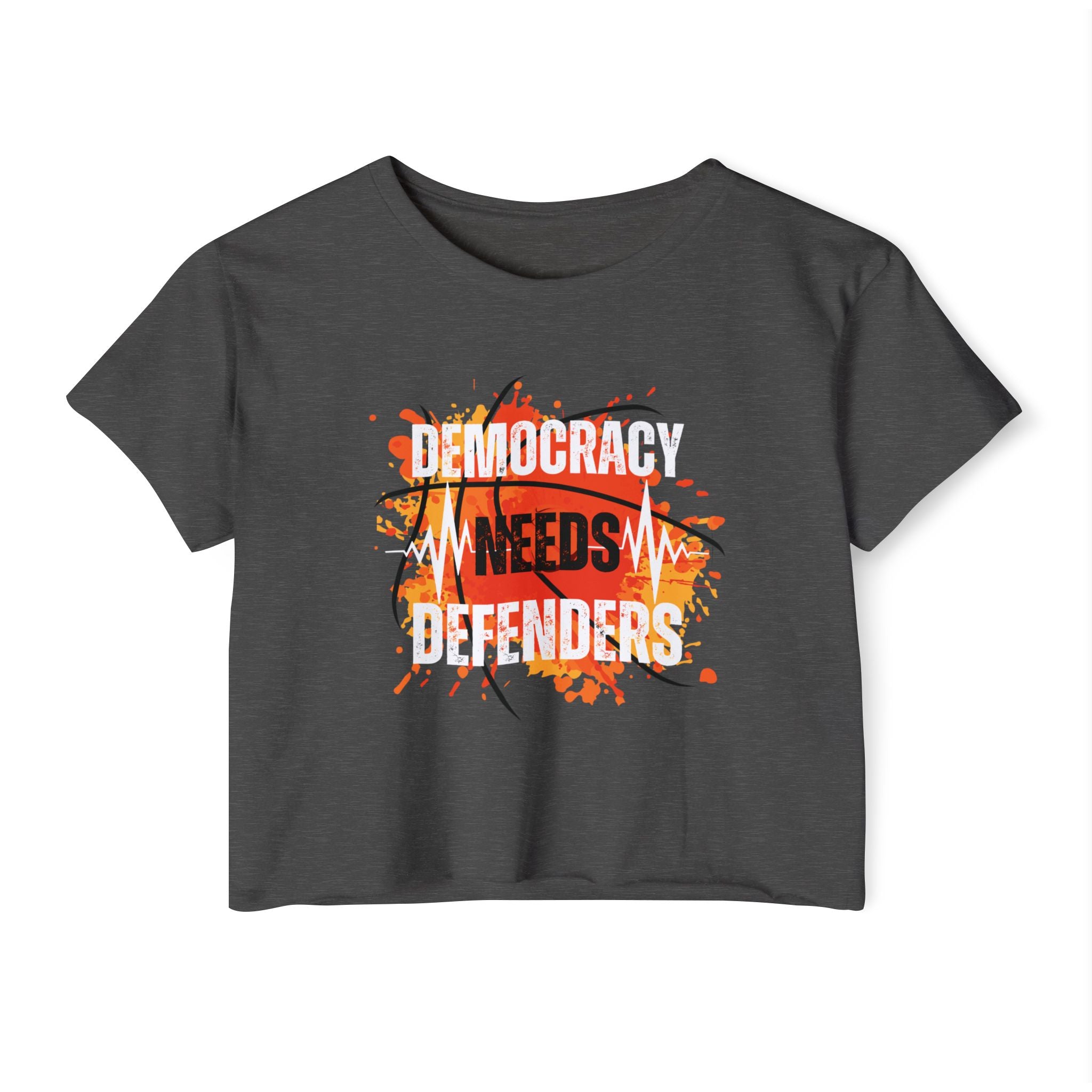 Democracy Need Defenders | Women's Ultra-Soft Crop Top | Sizes Up To 2XL