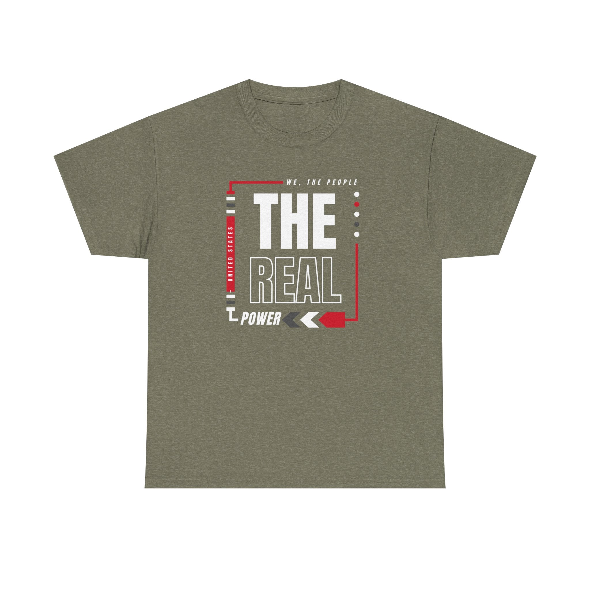 'We, The People, The Real Power' | Men's Heavy USA Cotton T-Shirt | Sizes Up To 5XL