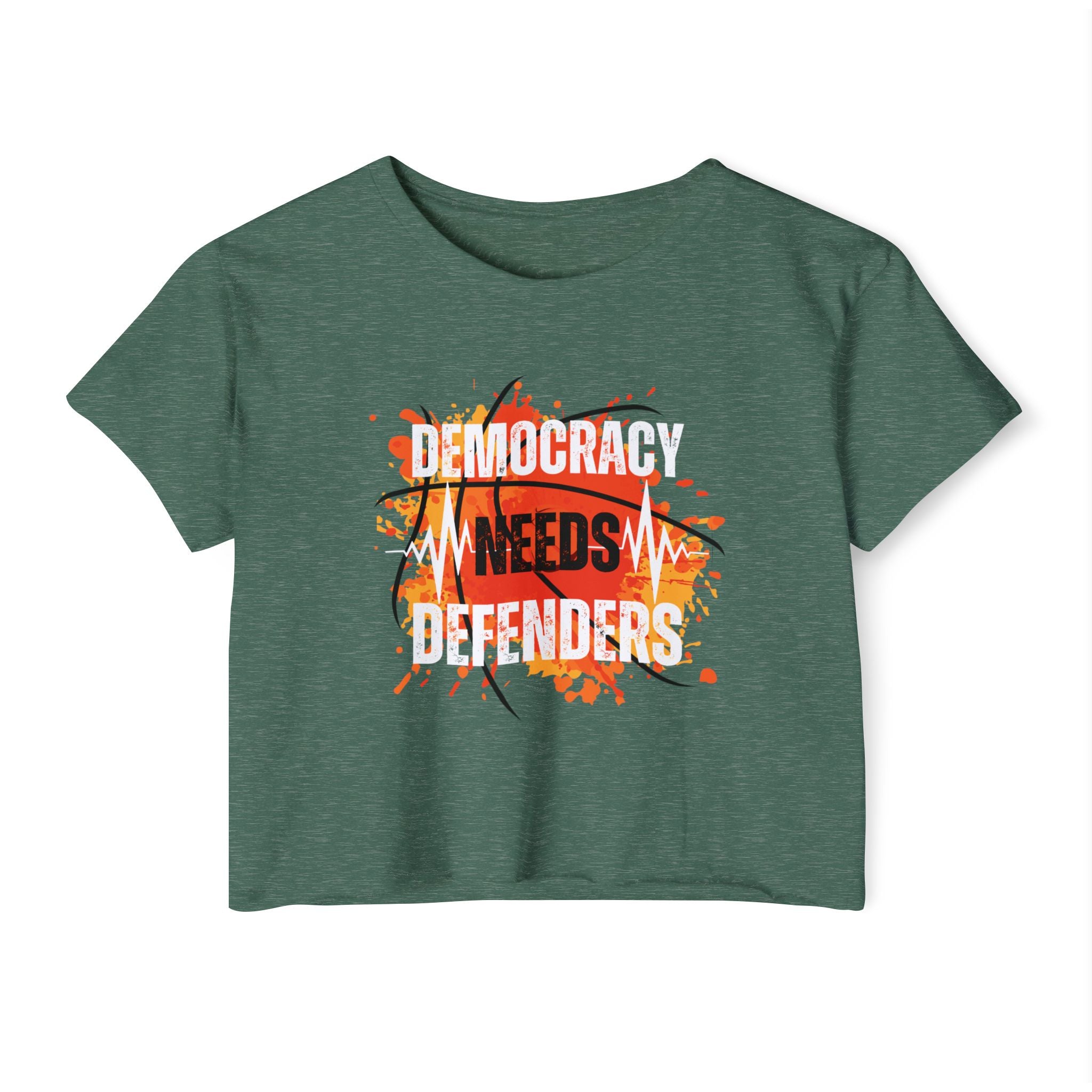 Democracy Need Defenders | Women's Ultra-Soft Crop Top | Sizes Up To 2XL