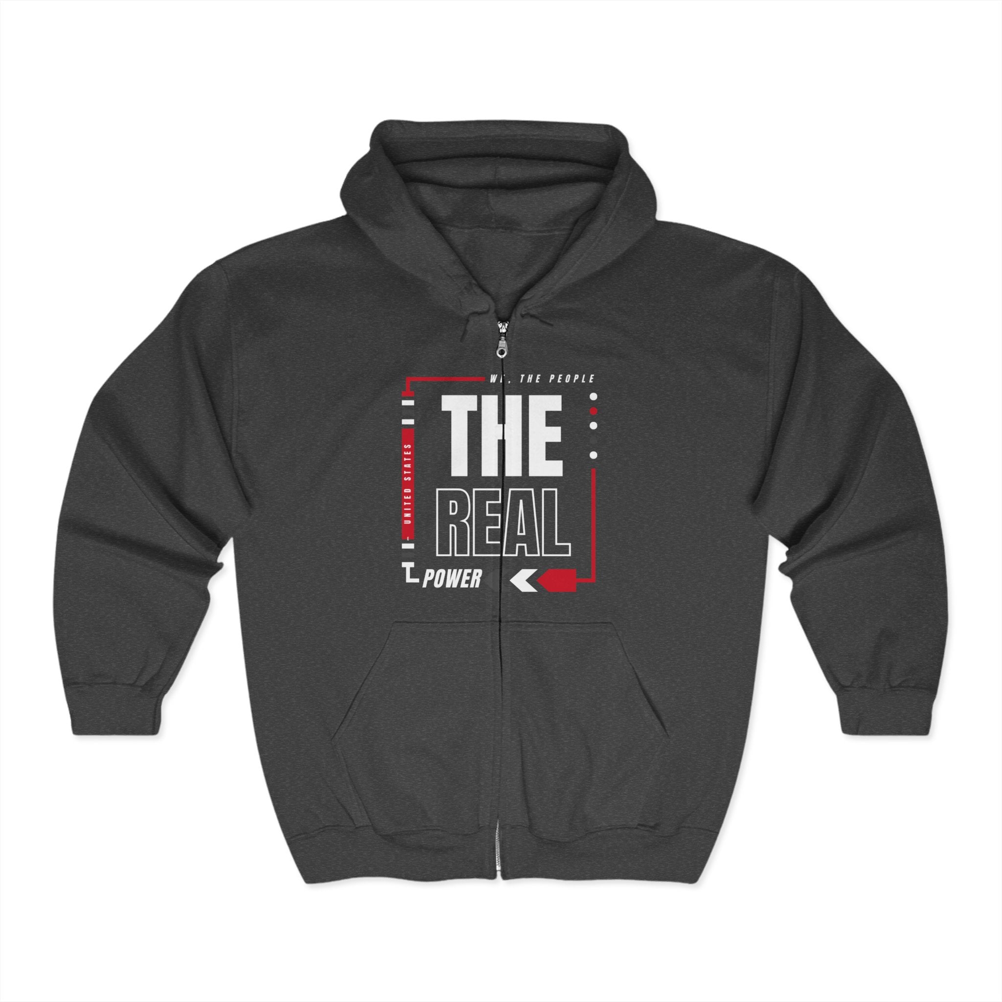'We, The People: The Real Power' | Men's Zip Up Hoodie | Sizes Up To 3XL