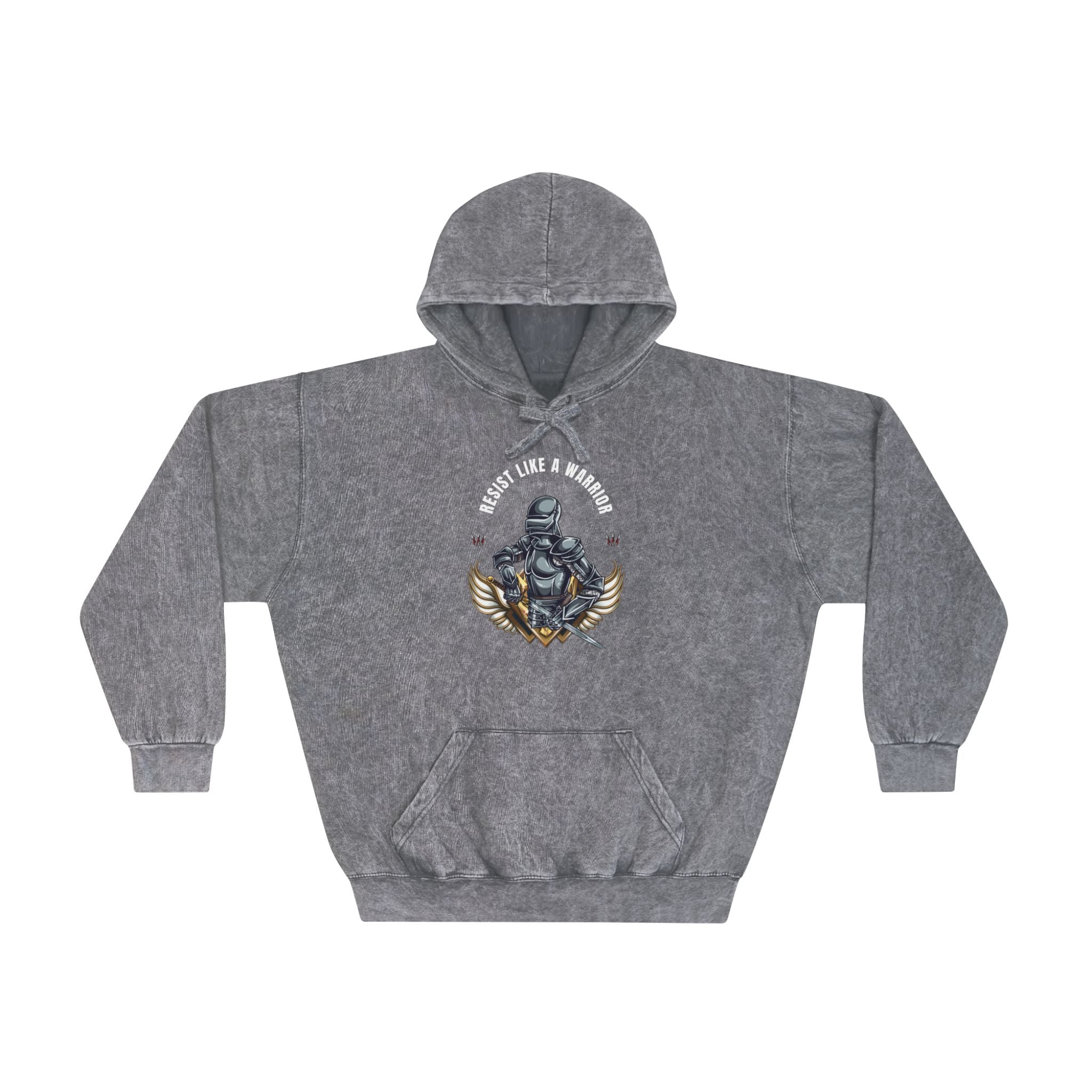 "Resist Like a Warrior" | Men's Mineral Wash Hoodie | Sizes Up To 2XL