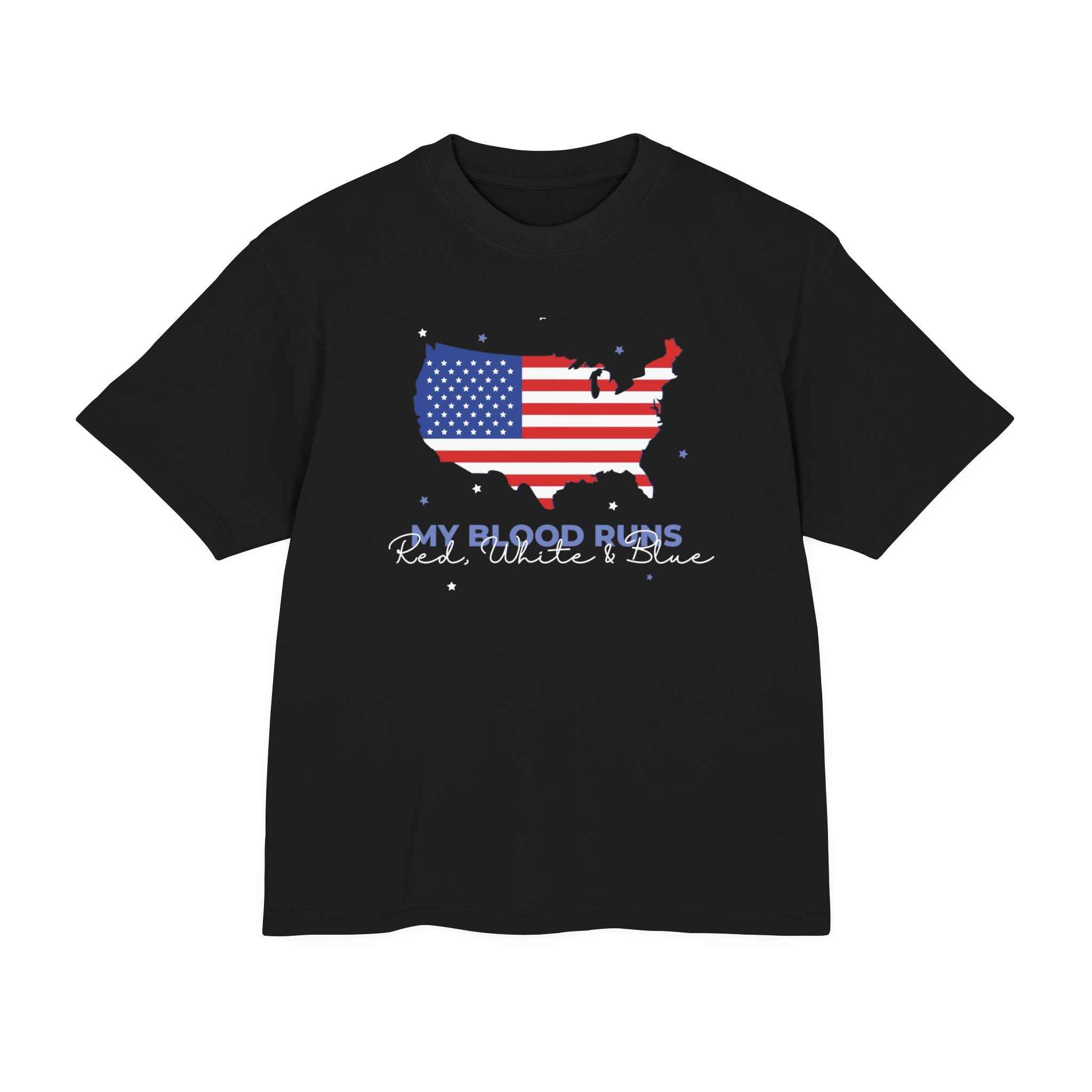 My Blood Runs Red White & Blue | Men's Urban Patriotic T-Shirt | Sizes Up To 3XL