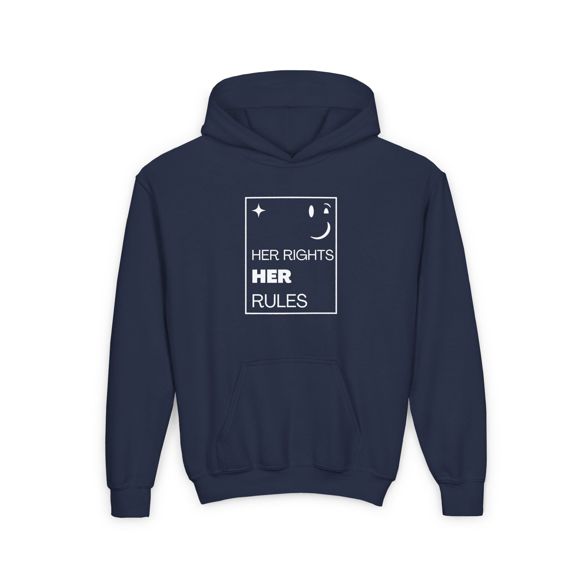 Her Rights, Her Rules | Youth 50/50 Cotton-Poly Blend Hoodie | Sizes Up To XL