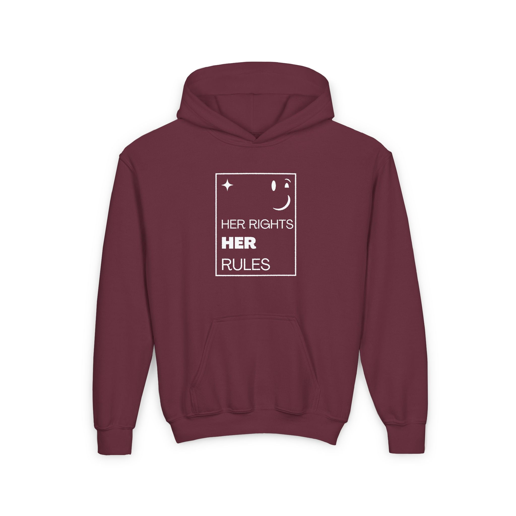 Her Rights, Her Rules | Youth 50/50 Cotton-Poly Blend Hoodie | Sizes Up To XL