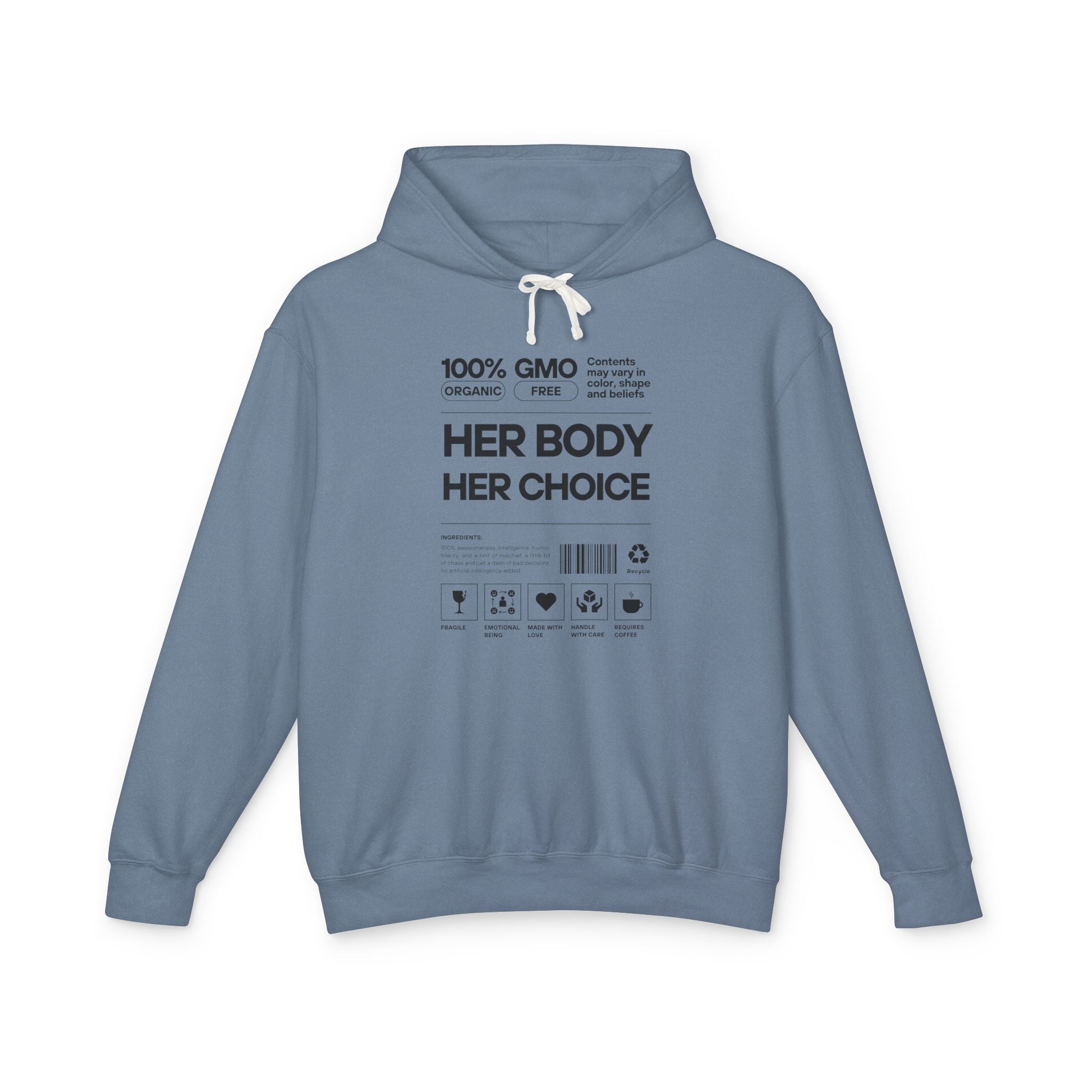 Her Body. Her Choice. | Men's 100% Cotton Hooded Sweatshirt | Sizes Up To 3XL