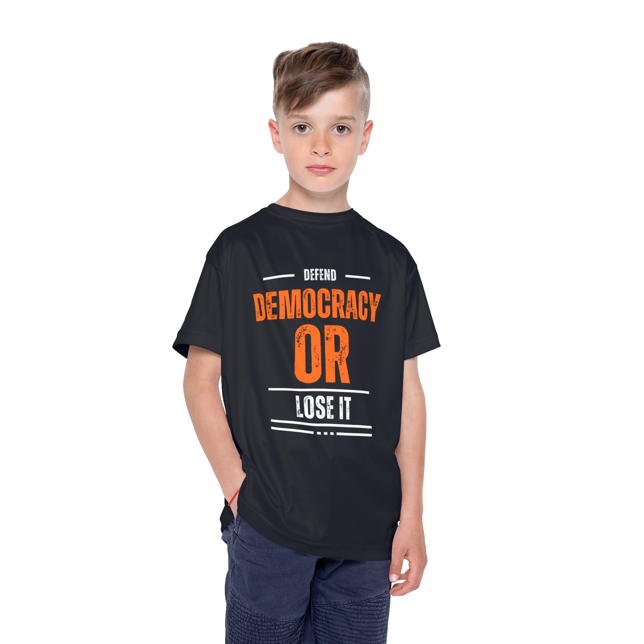 Defend Democracy or Lose It | Kids' Sports Jersey | Sizes XS to L