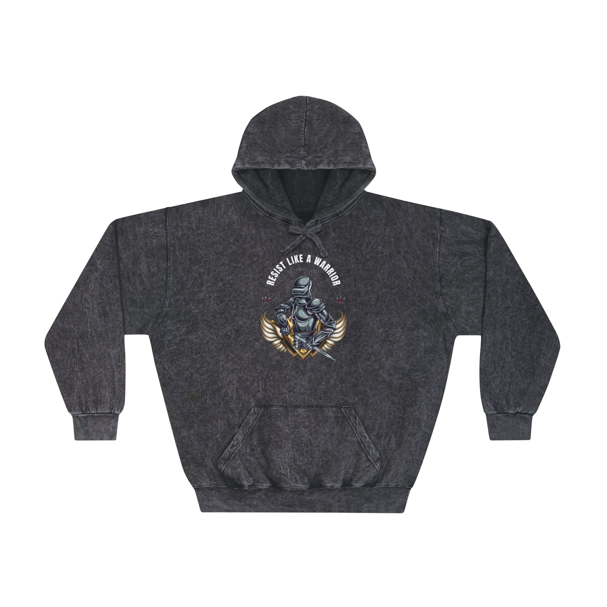 "Resist Like a Warrior" | Men's Mineral Wash Hoodie | Sizes Up To 2XL