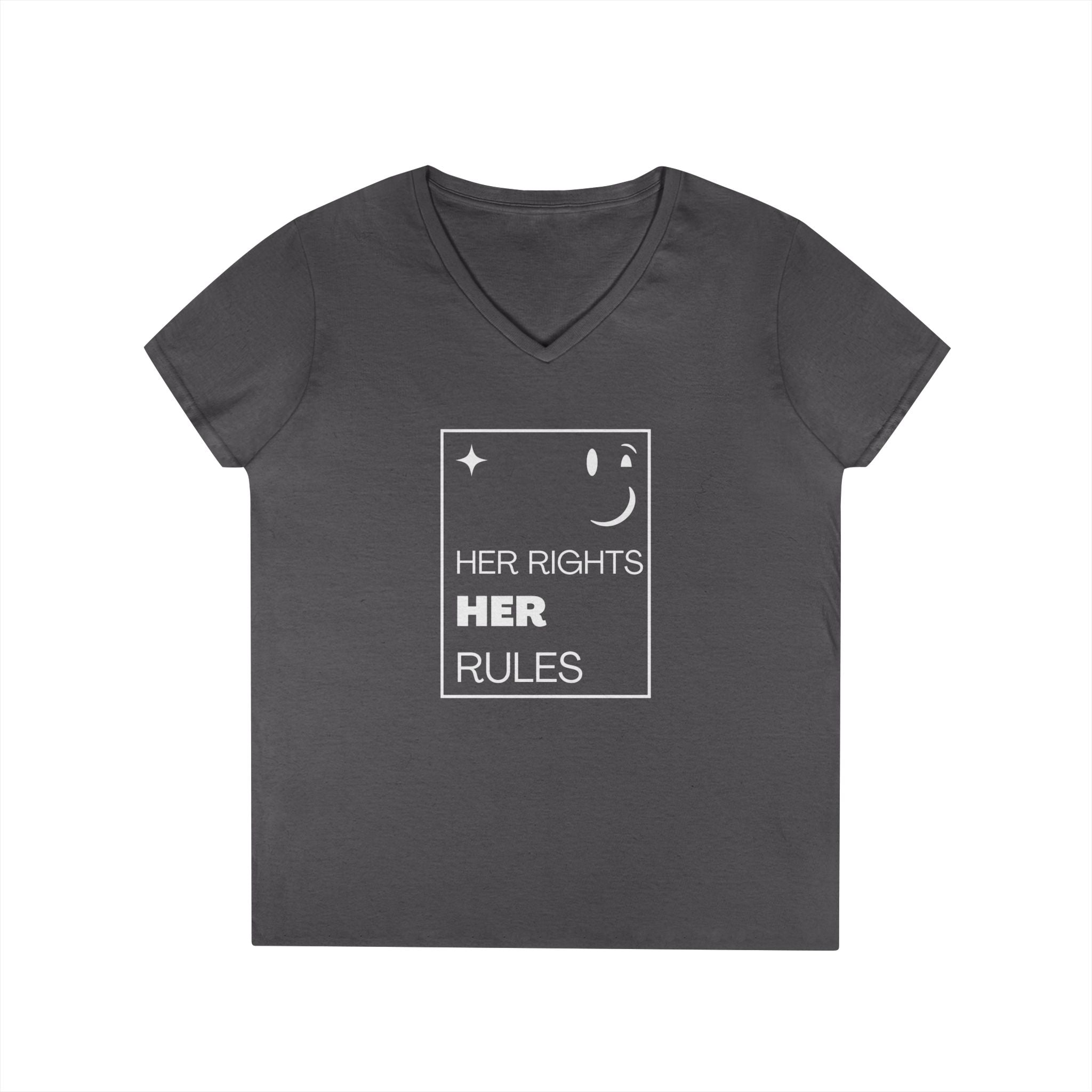 Her Rights, Her Rules | Ladies' 100% Cotton V-Neck Tee | Sizes Up To 3XL