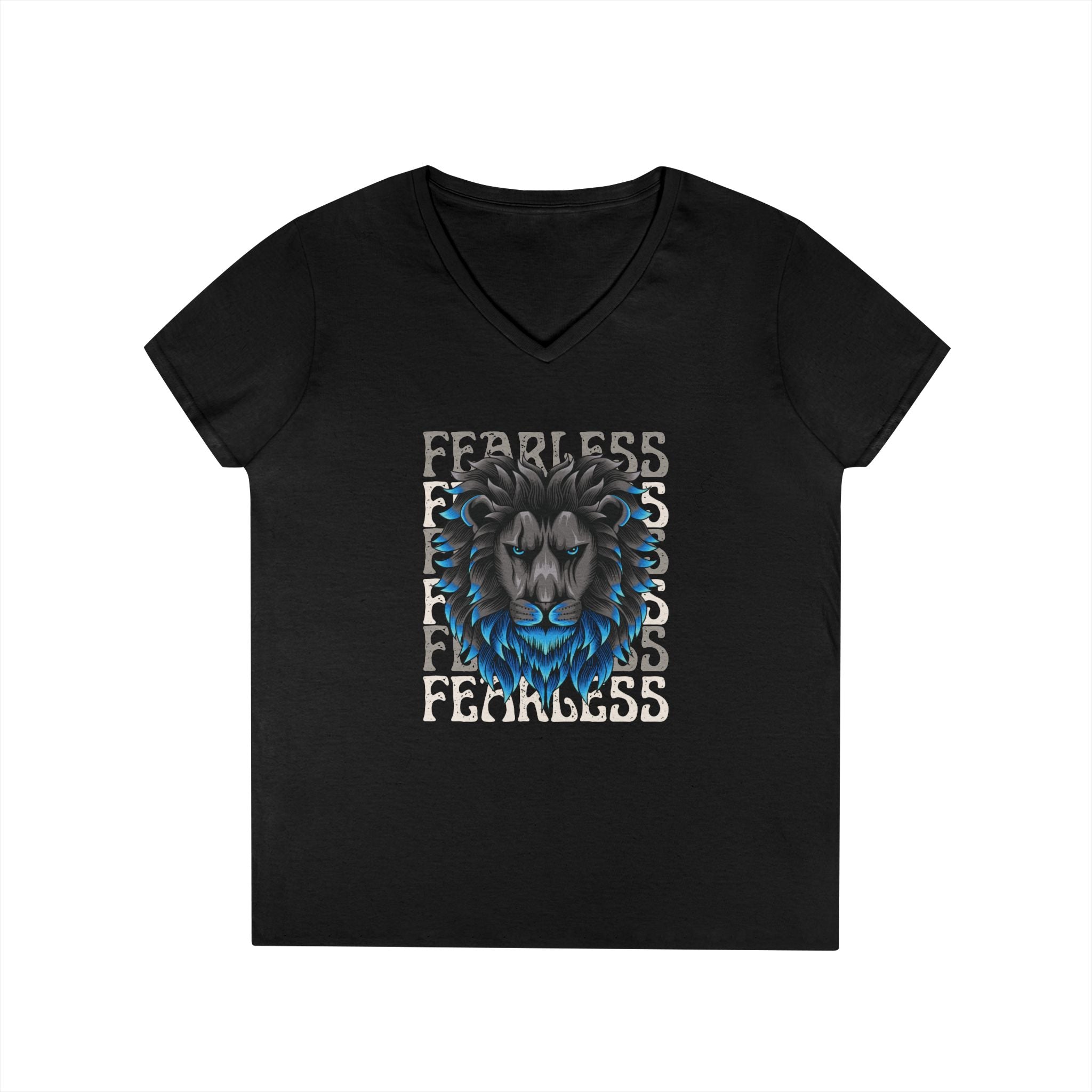 Fearless | Ladies' 100% Cotton V-Neck T-Shirt | Sizes Up To 3XL