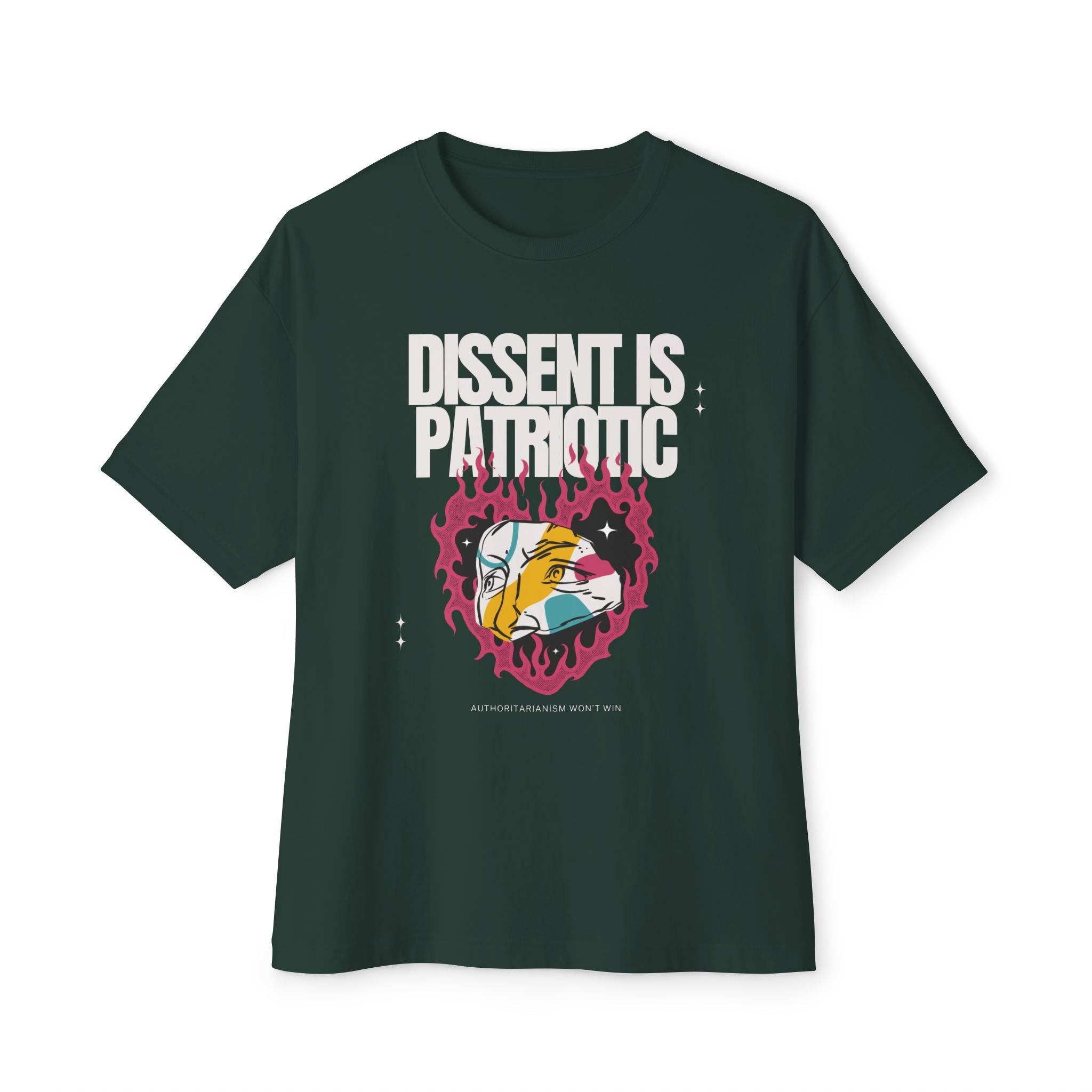 Dissent Is Patriotic | Men's 100% Cotton Oversized Boxy Tee | Sizes Up To 3XL