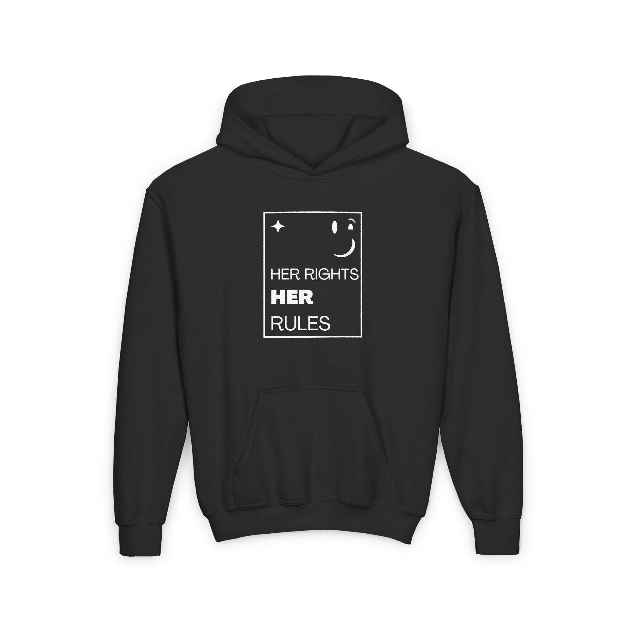 Her Rights, Her Rules | Youth 50/50 Cotton-Poly Blend Hoodie | Sizes Up To XL