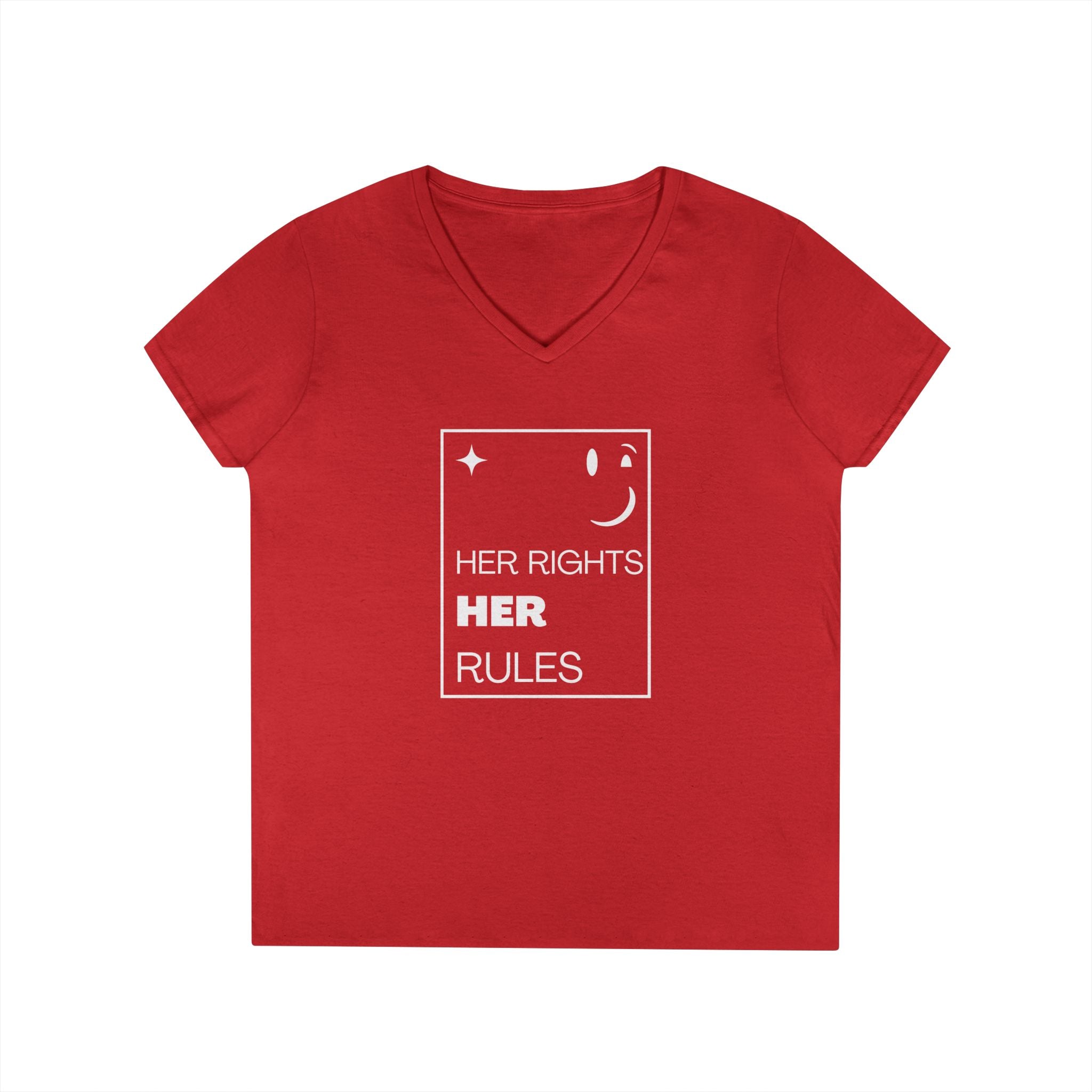 Her Rights, Her Rules | Ladies' 100% Cotton V-Neck Tee | Sizes Up To 3XL