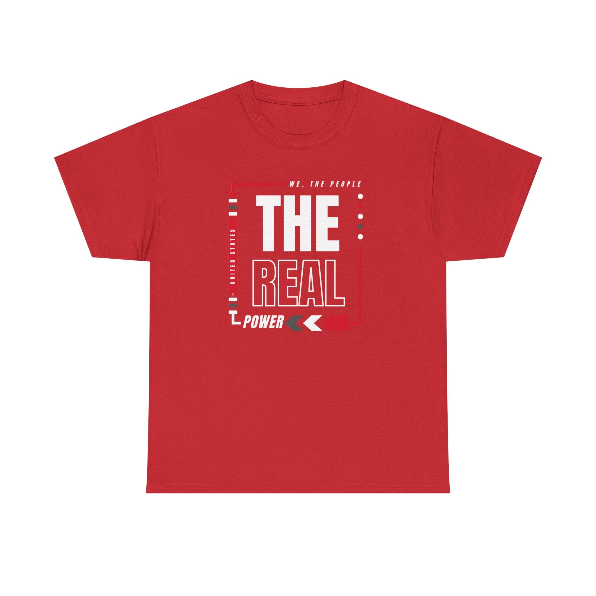 'We, The People, The Real Power' | Men's Heavy USA Cotton T-Shirt | Sizes Up To 5XL