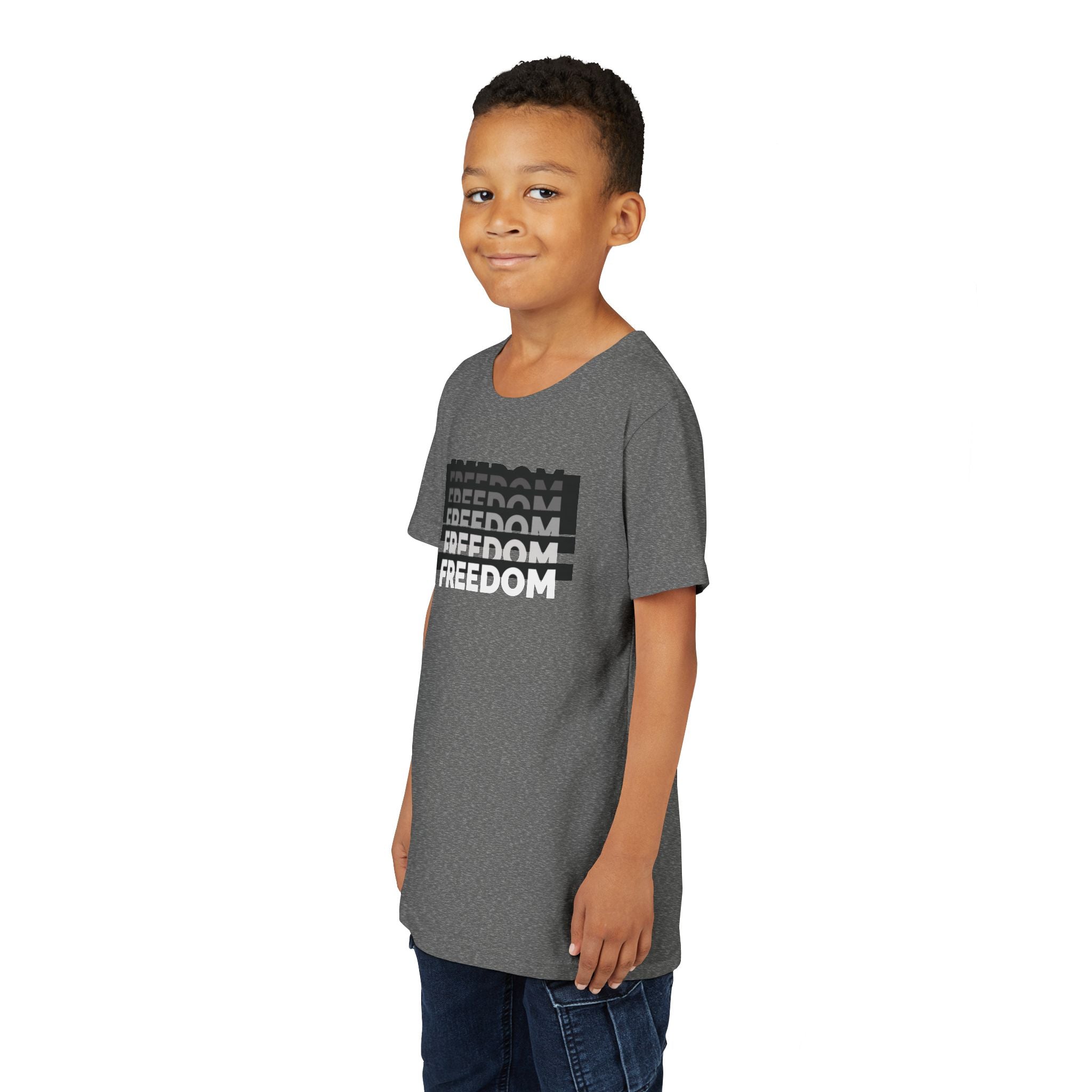 Freedom | Youth Short Sleeve T-Shirt | Raise Voices, Not Followers | Sizes Up To XL