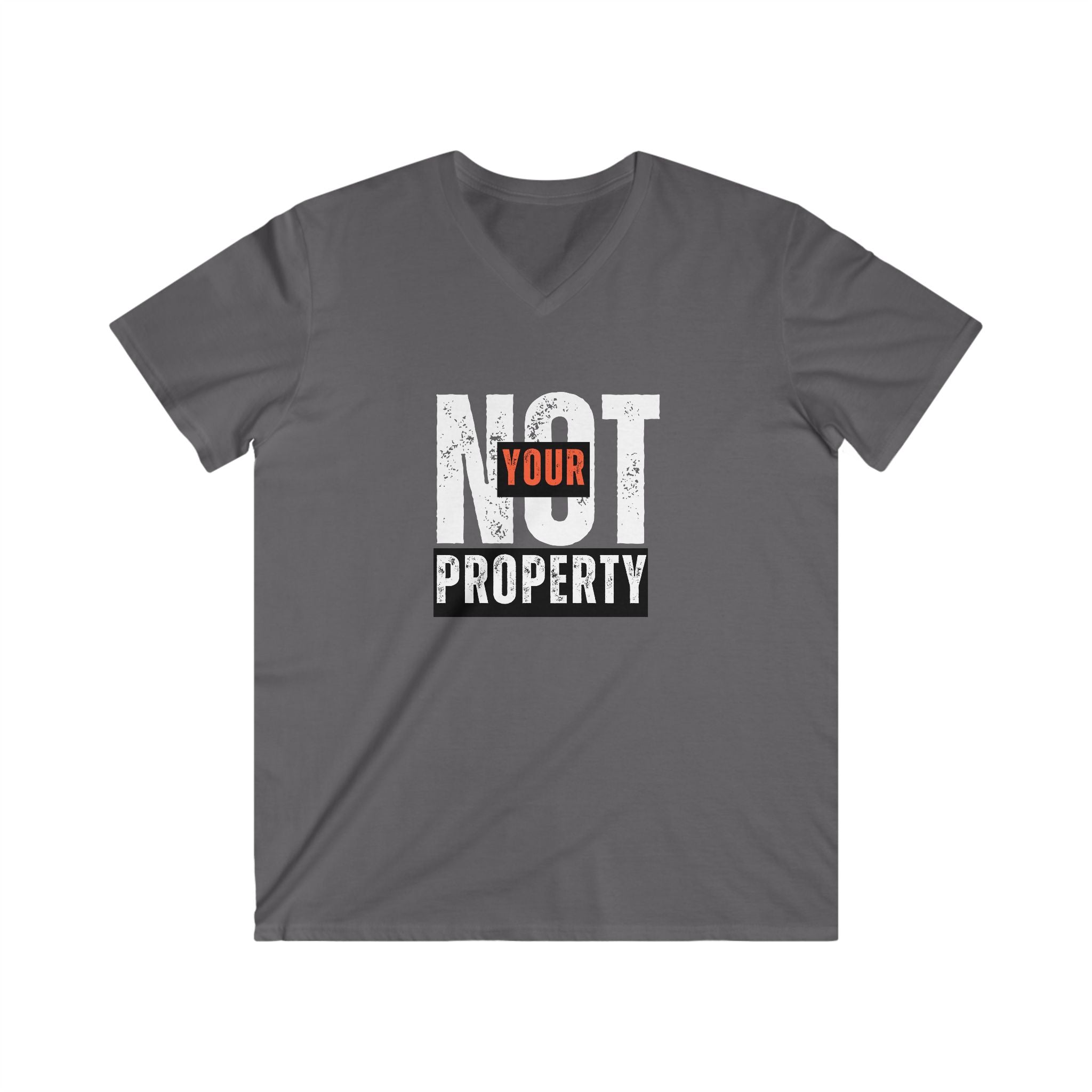 Not Your Property | Men's 100% Cotton V-Neck Tee | Sizes Up To 2XL