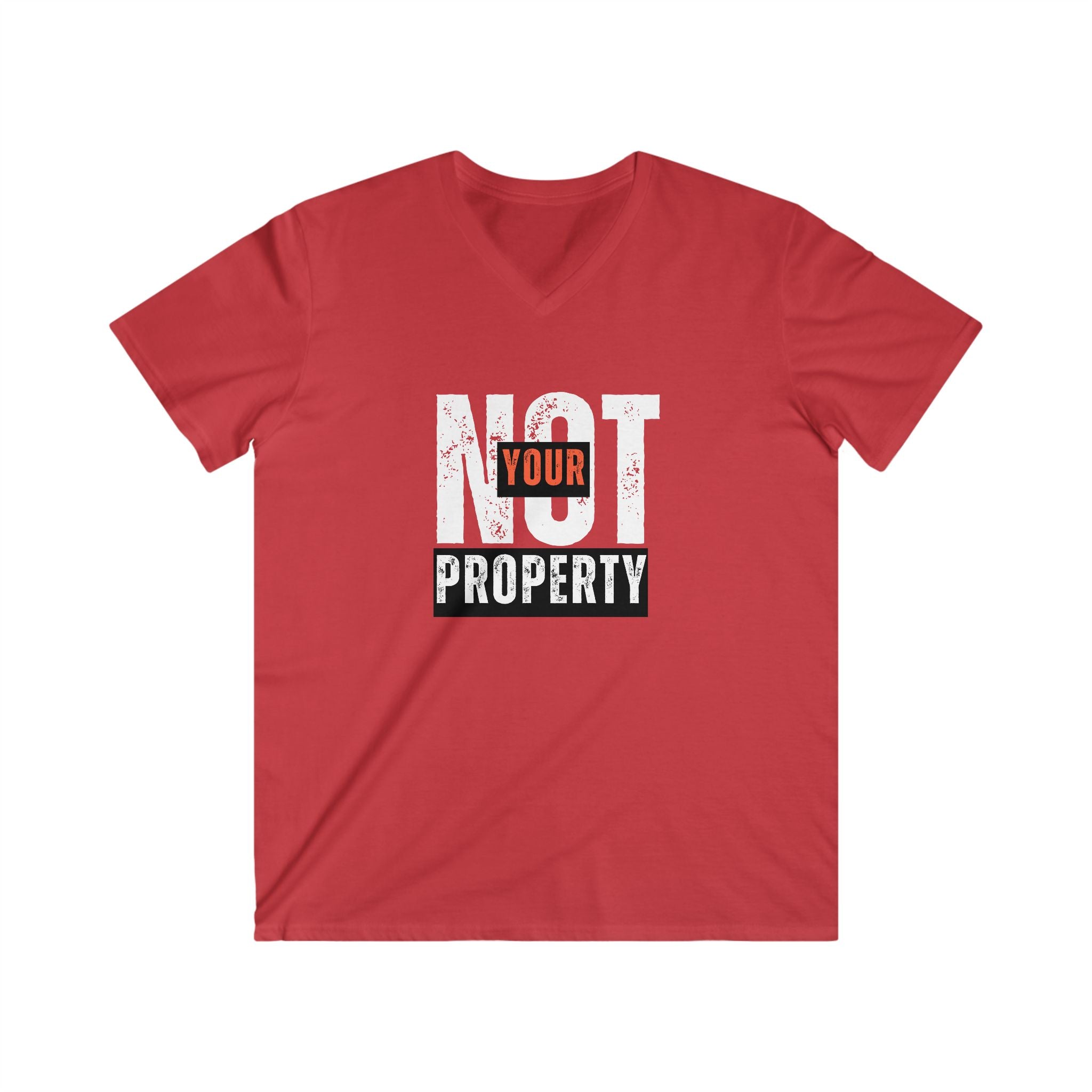 Not Your Property | Men's 100% Cotton V-Neck Tee | Sizes Up To 2XL