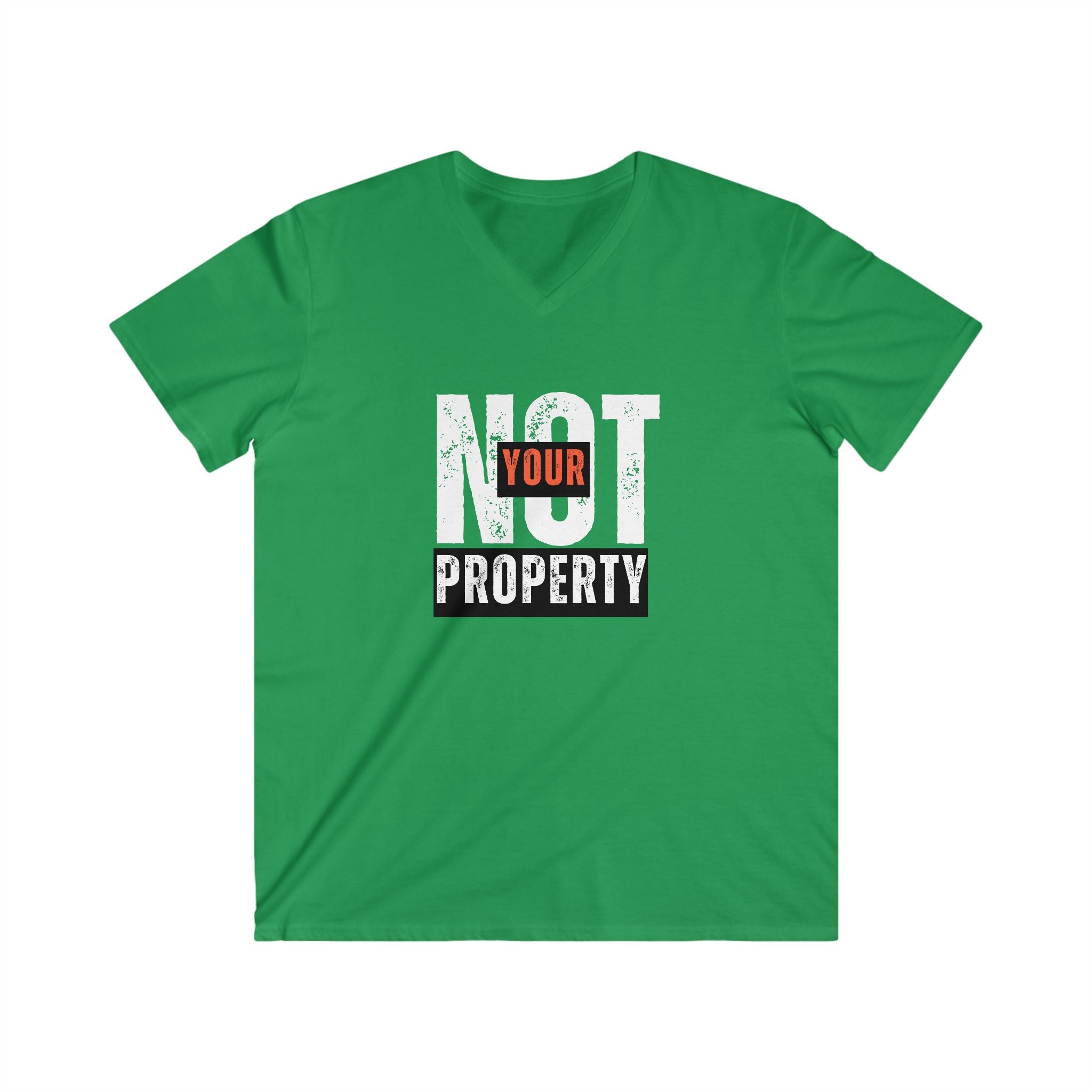 Not Your Property | Men's 100% Cotton V-Neck Tee | Sizes Up To 2XL
