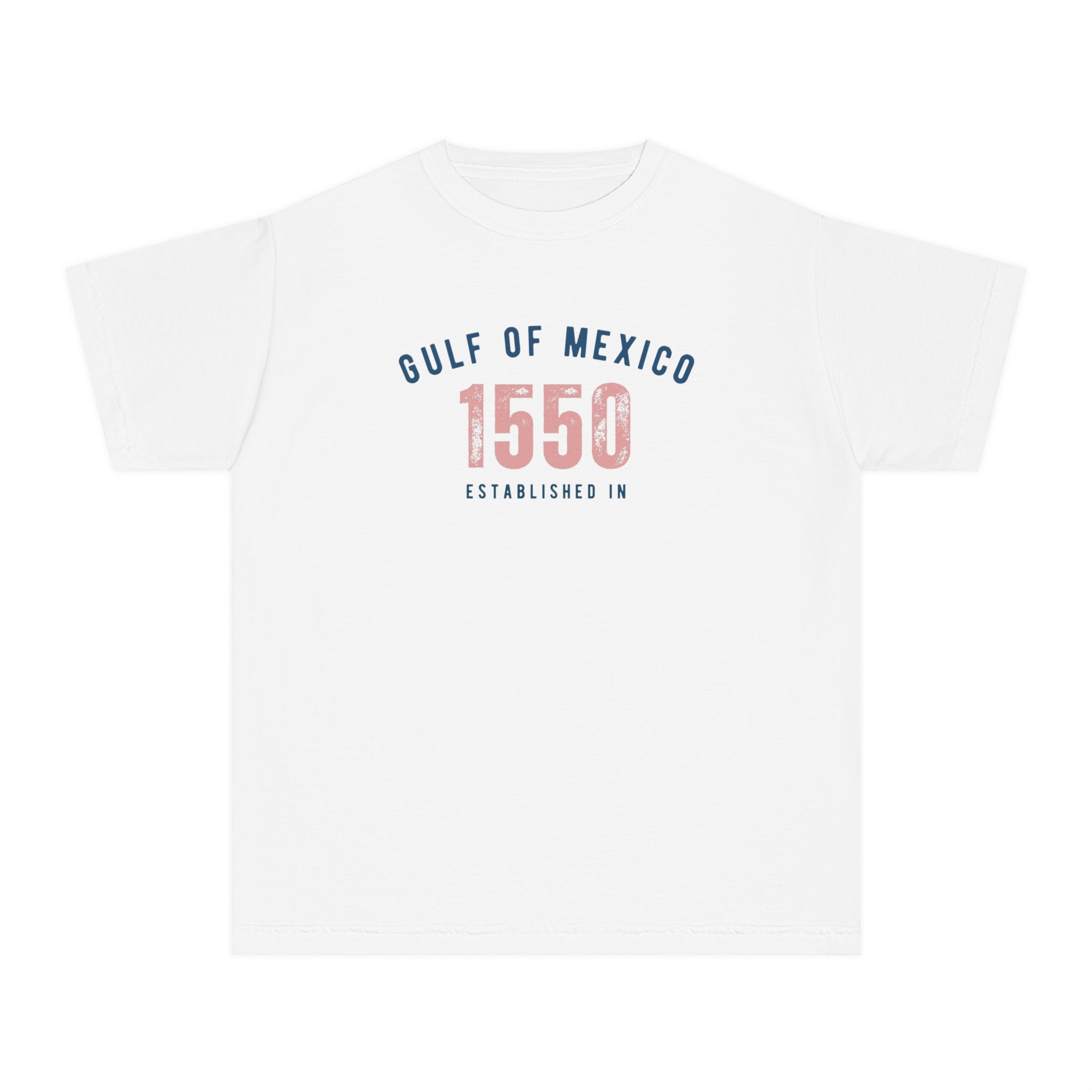 Gulf of Mexico Established in 1550 | Youth 100% Cotton T-Shirt | Sizes Up To XL