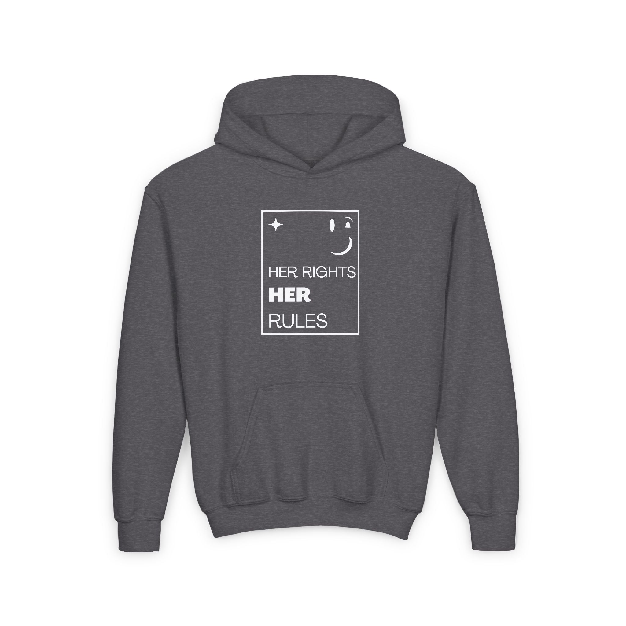 Her Rights, Her Rules | Youth 50/50 Cotton-Poly Blend Hoodie | Sizes Up To XL