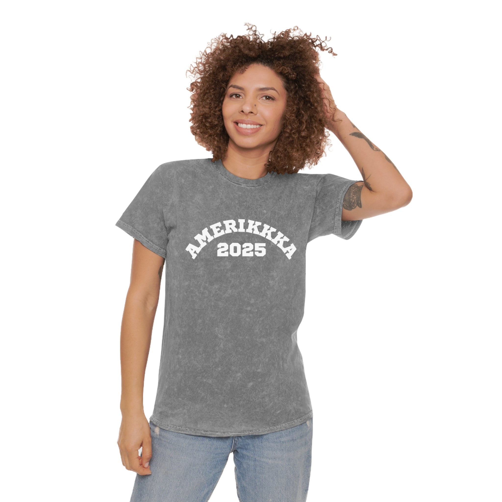AMERIKKKA 2025 | Women's 100% Cotton Mineral Wash T-Shirt | Sizes Up To 2XL