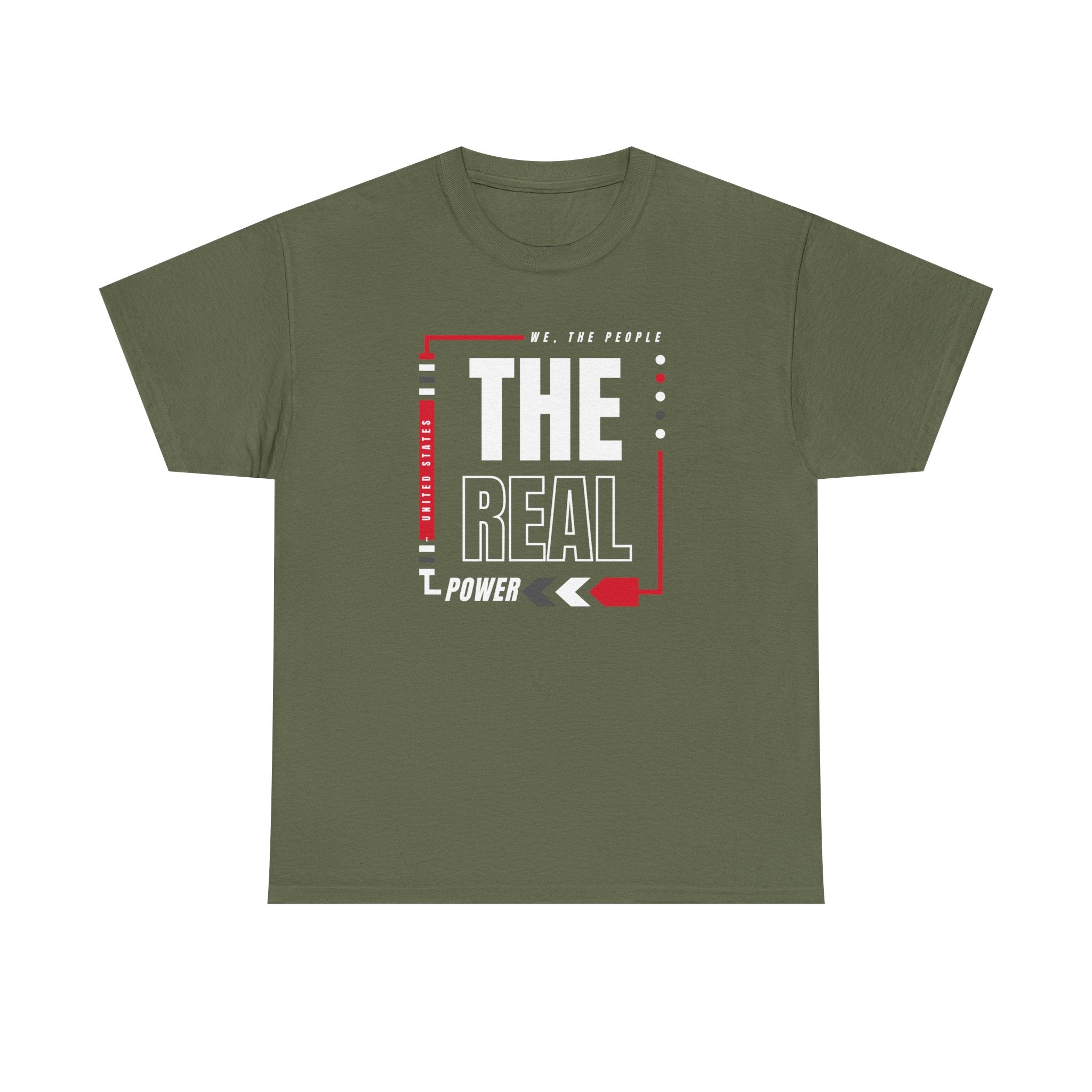 'We, The People, The Real Power' | Men's Heavy USA Cotton T-Shirt | Sizes Up To 5XL
