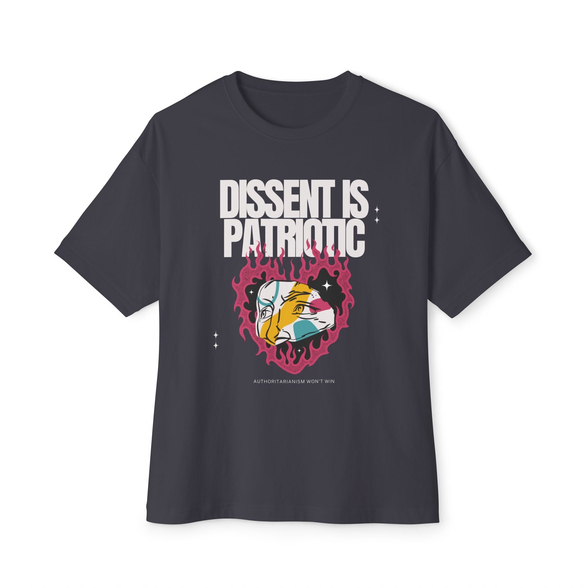 Dissent Is Patriotic | Men's 100% Cotton Oversized Boxy Tee | Sizes Up To 3XL