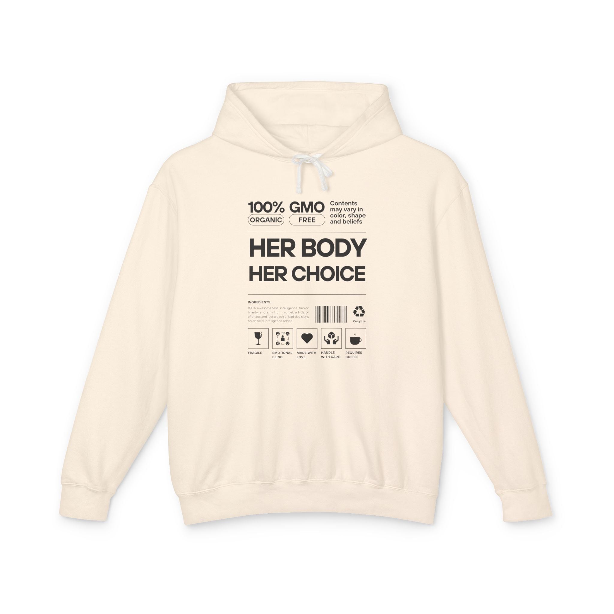 Her Body. Her Choice. | Men's 100% Cotton Hooded Sweatshirt | Sizes Up To 3XL