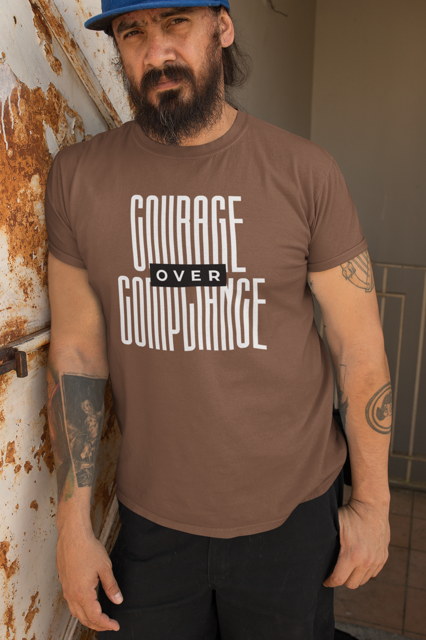 Courage Over Compliance | Men's 100% USA Cotton T-Shirt | Sizes Up To 4XL