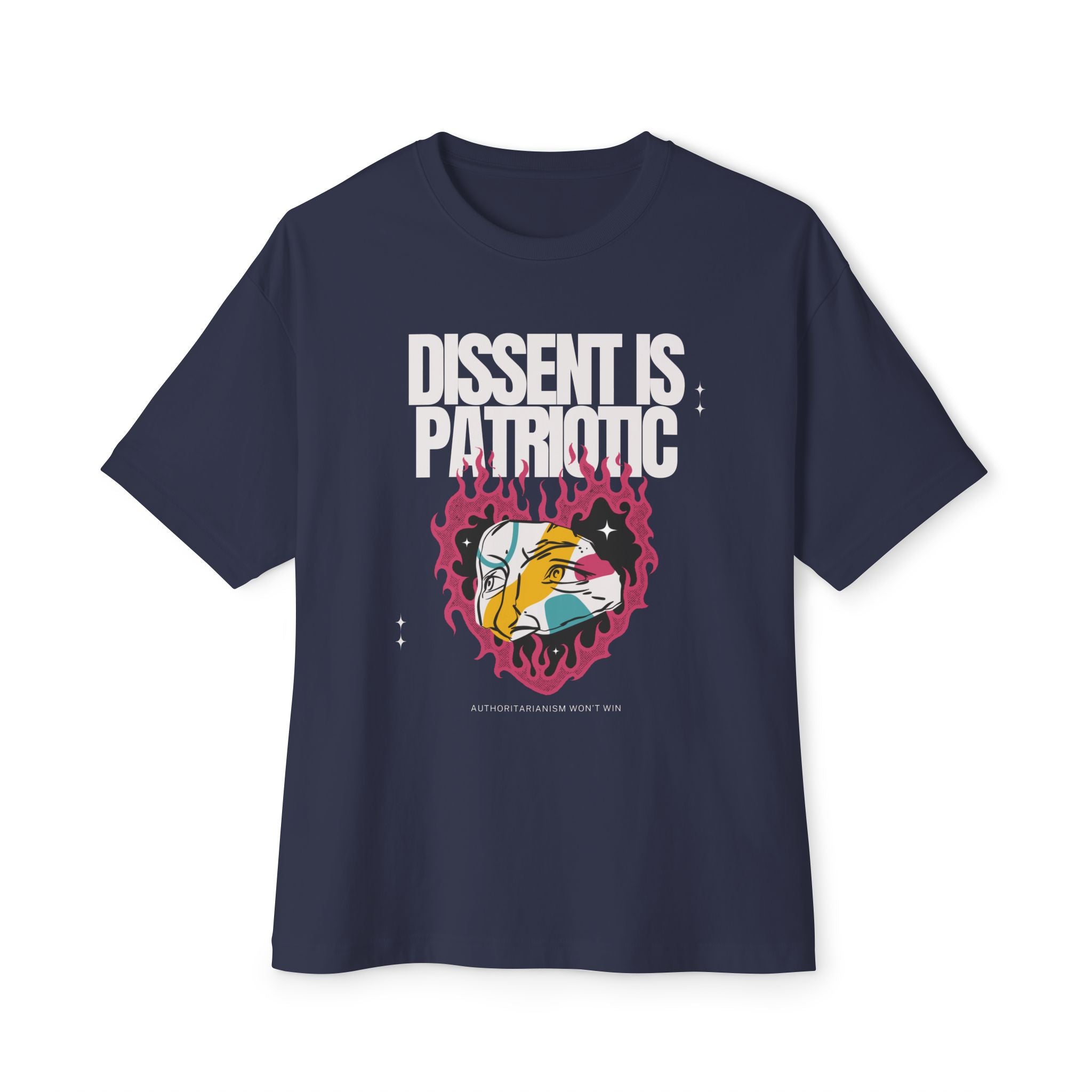 Dissent Is Patriotic | Men's 100% Cotton Oversized Boxy Tee | Sizes Up To 3XL
