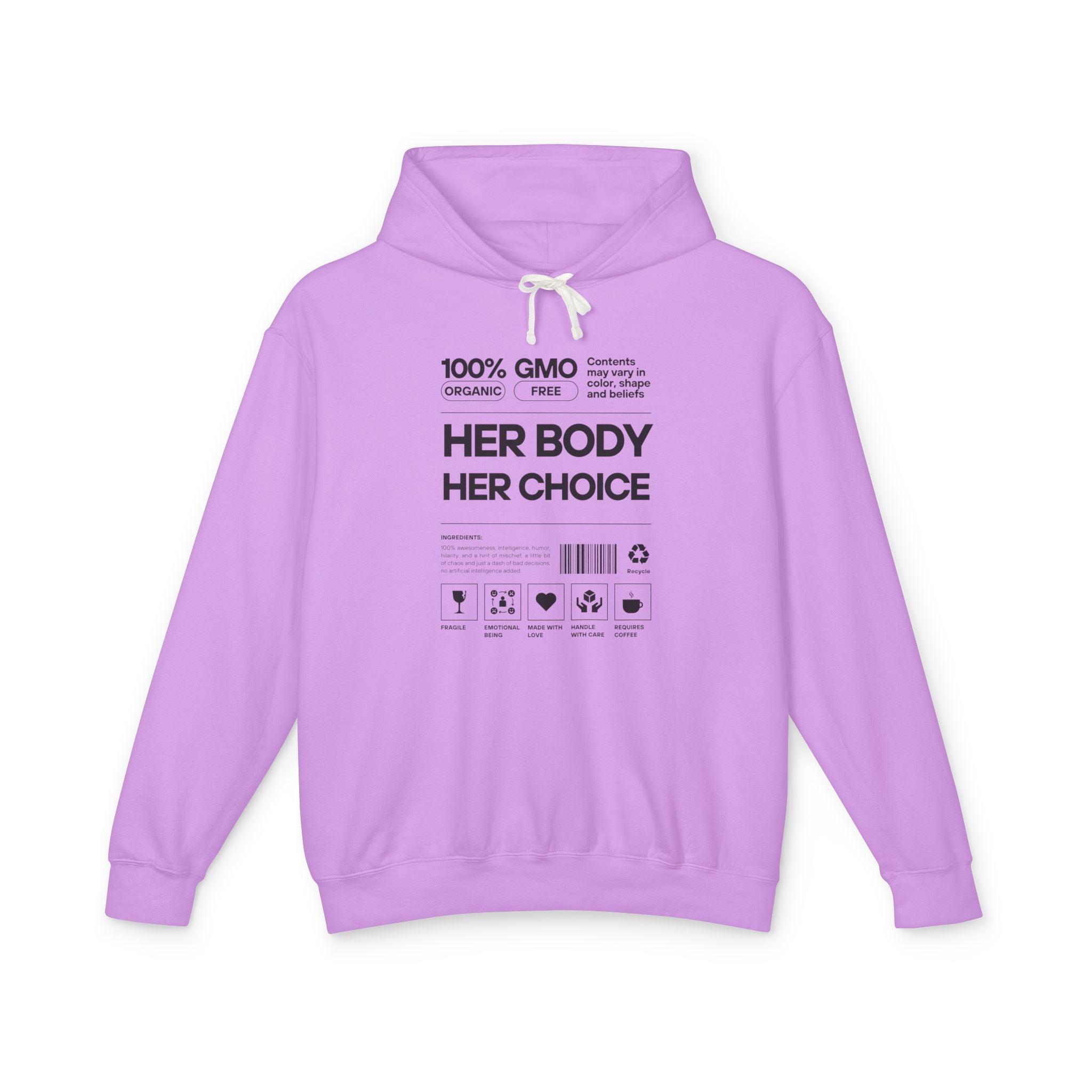 Her Body. Her Choice. | Men's 100% Cotton Hooded Sweatshirt | Sizes Up To 3XL