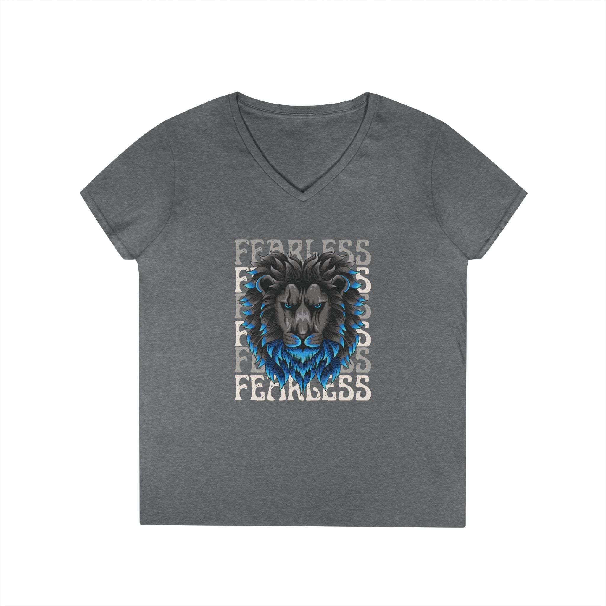 Fearless | Ladies' 100% Cotton V-Neck T-Shirt | Sizes Up To 3XL