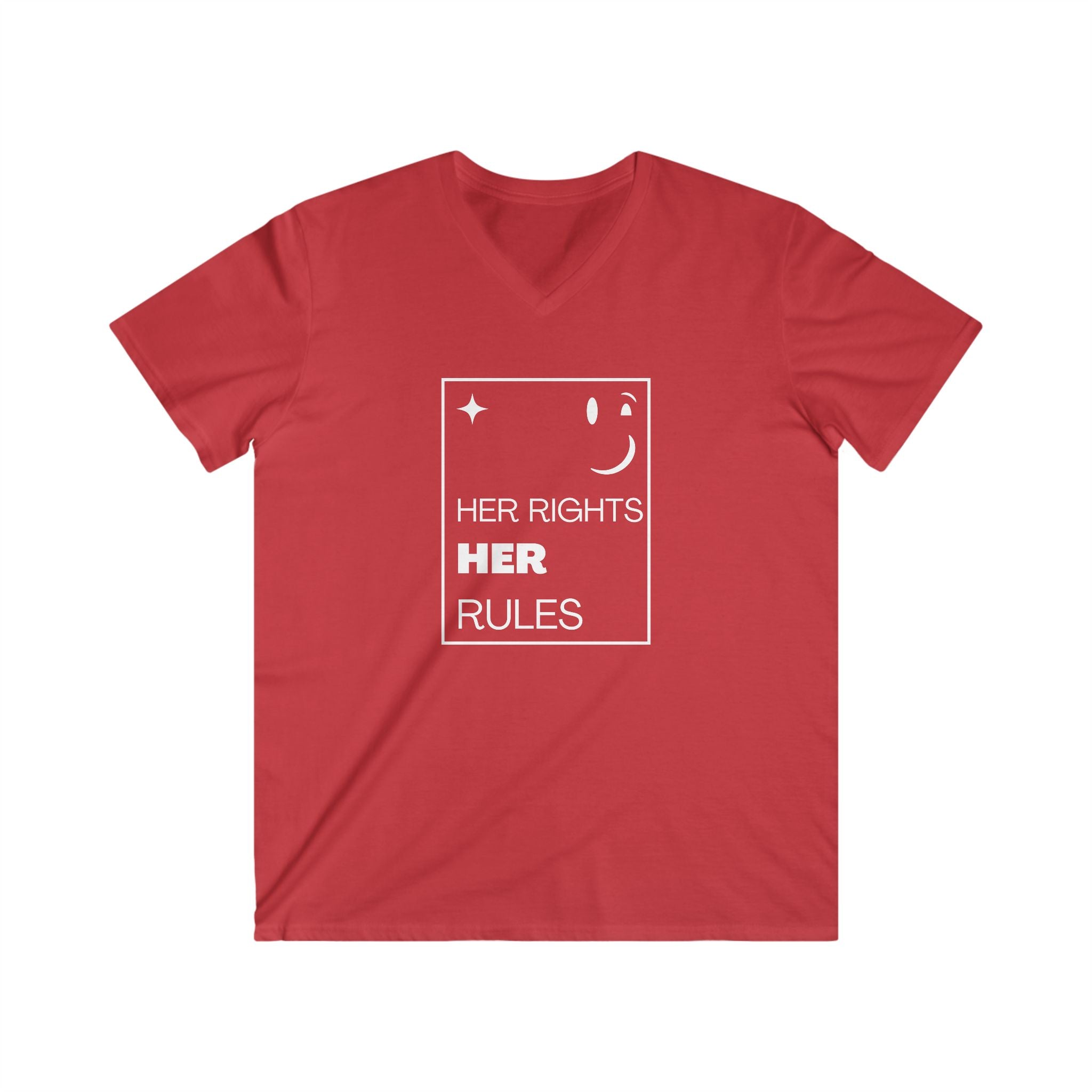 Her Rights, Her Rules | Men's Fitted 100% Cotton V-Neck Tee | Sizes Up To 2XL