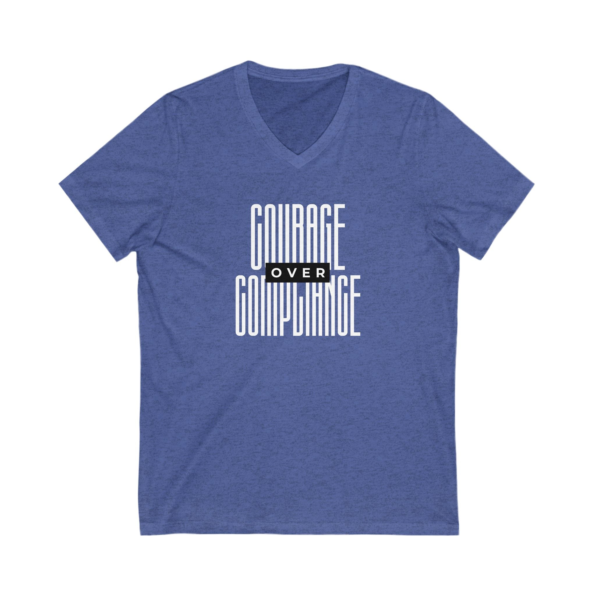 Courage Over Compliance | Men's V-Neck T-Shirt | Sizes Up To 2XL