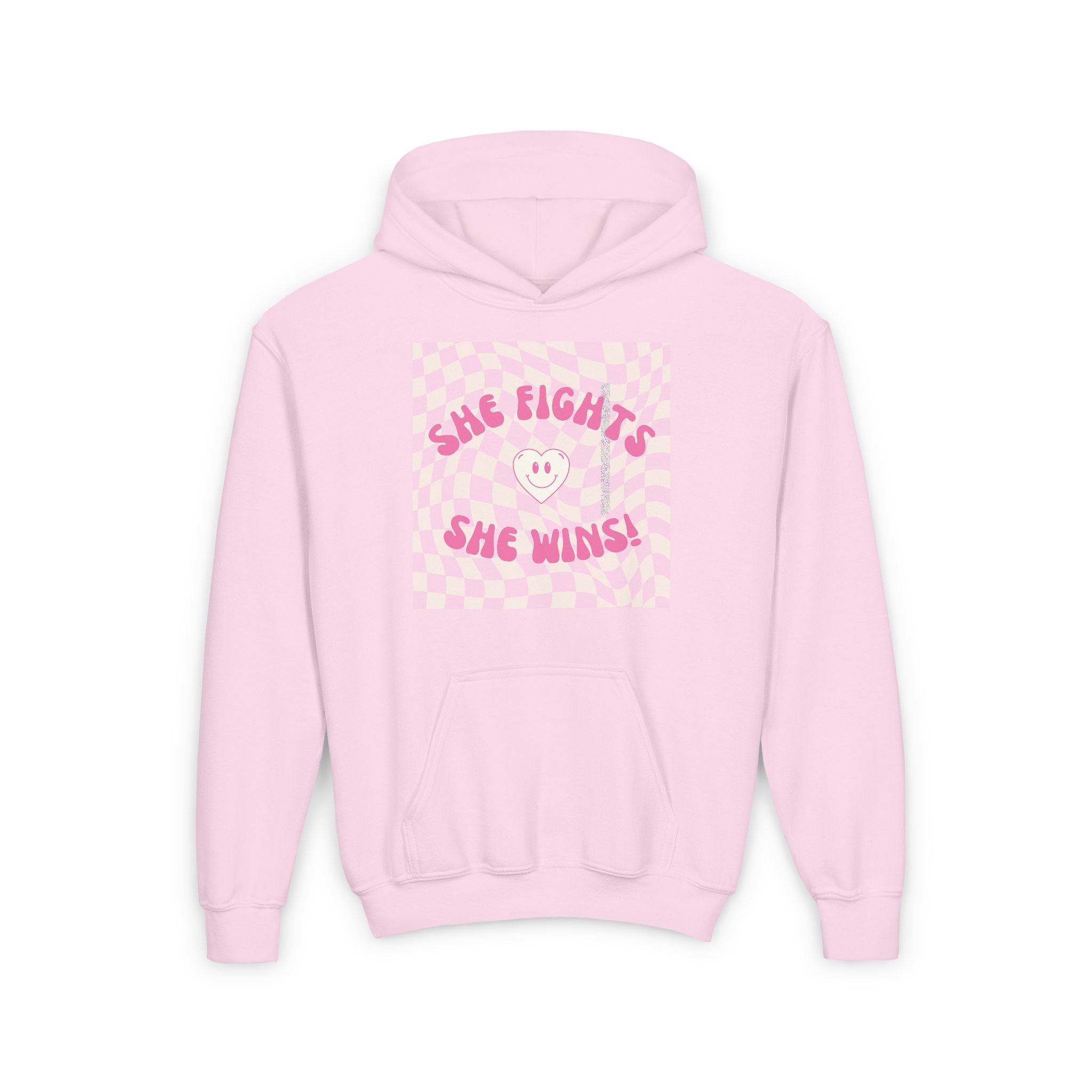 She Fights, She Wins!" Girls | Girl Empowerment Hoodie | Sizes Up To XL