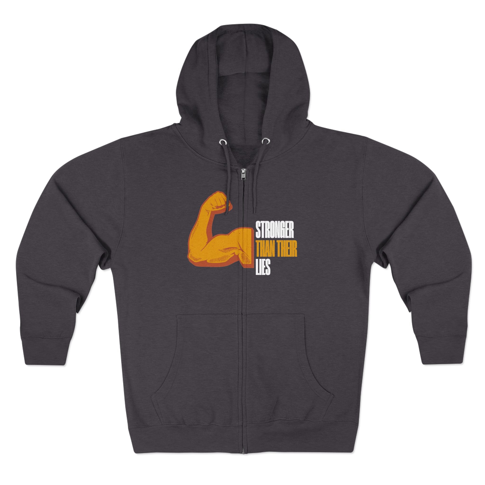 Stronger Than Their Lies | Men's Zip Up Hoodie | Sizes Up To 3XL