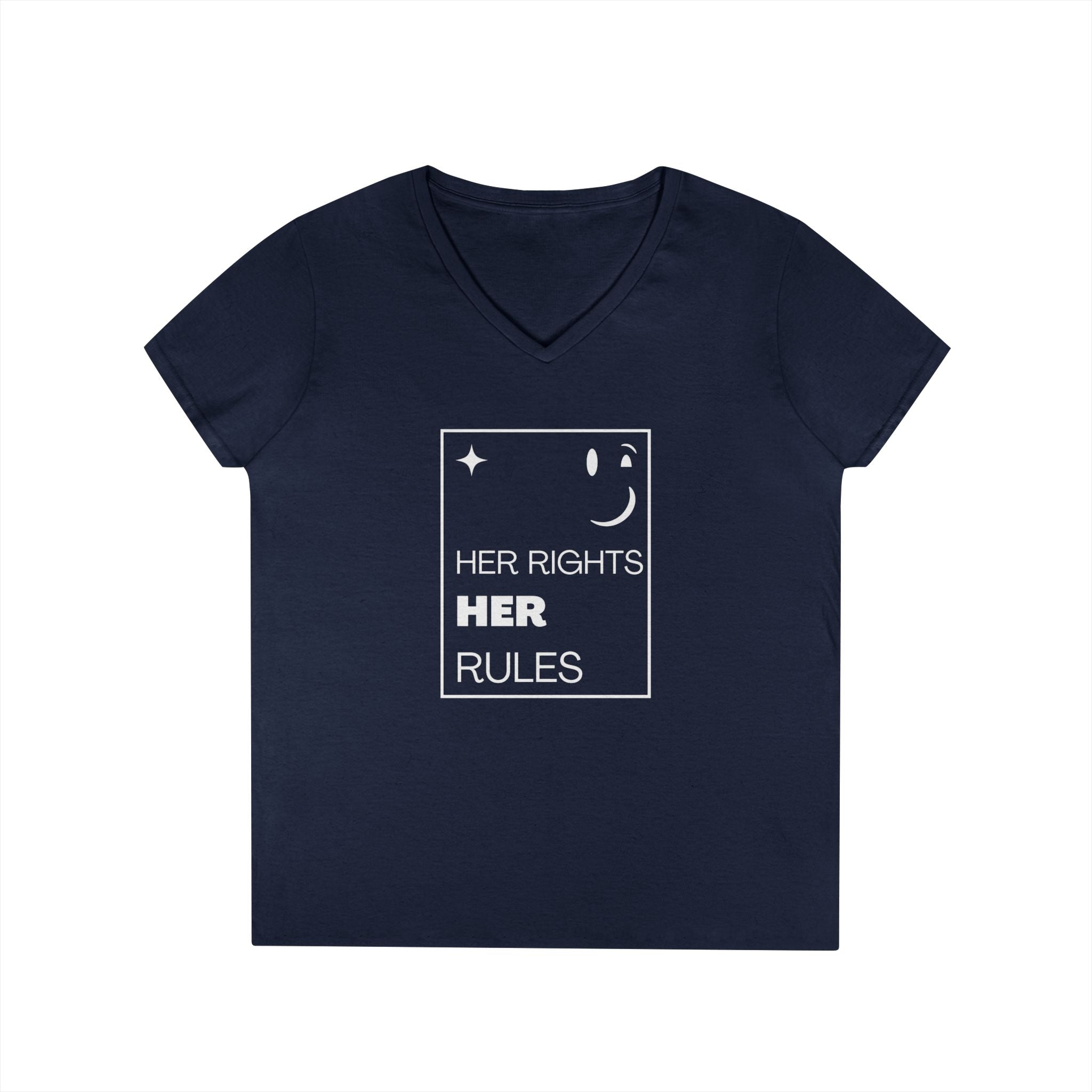 Her Rights, Her Rules | Ladies' 100% Cotton V-Neck Tee | Sizes Up To 3XL