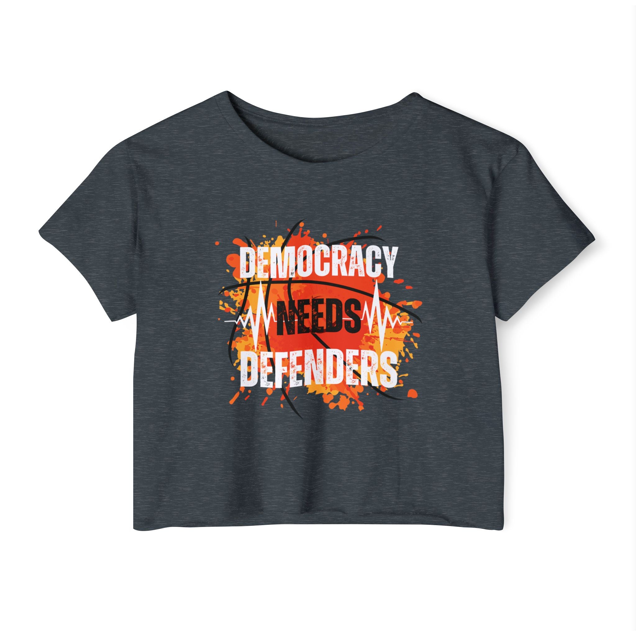 Democracy Need Defenders | Women's Ultra-Soft Crop Top | Sizes Up To 2XL