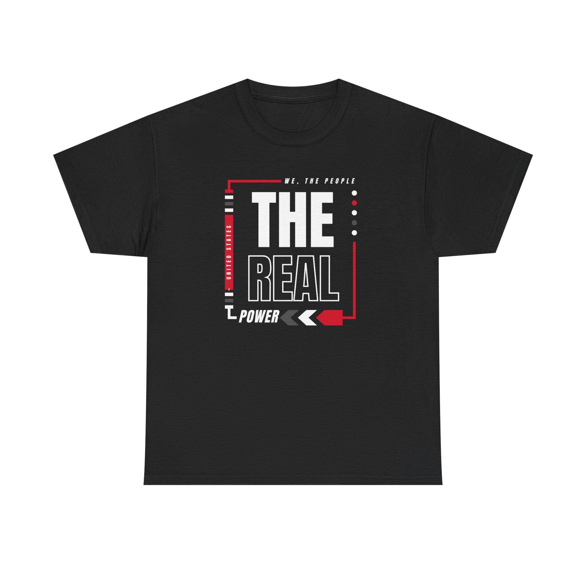 'We, The People, The Real Power' | Men's Heavy USA Cotton T-Shirt | Sizes Up To 5XL